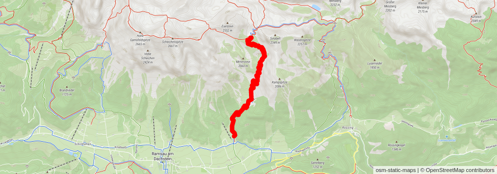 Via Ferrata Jubiläums-Klettersteig and Eselstein Peak stage 2 Map