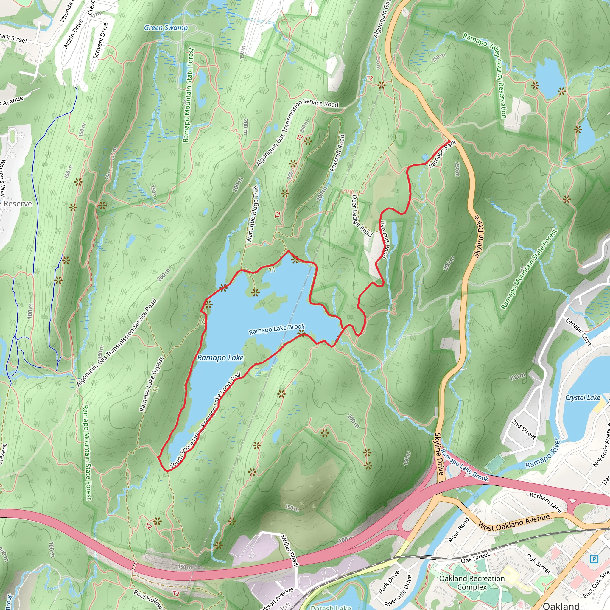 Ramapo Lake Loop mobile static map