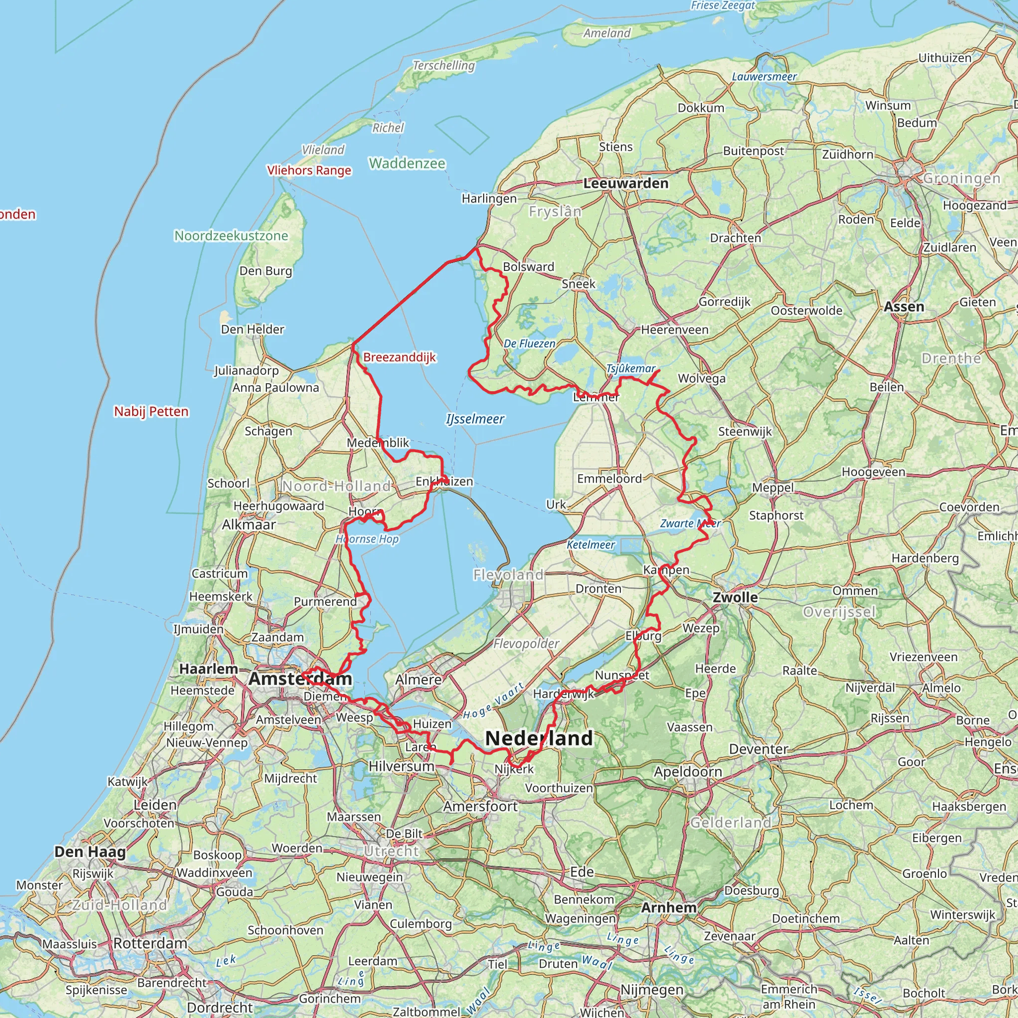 Zuiderzeepad mobile static map