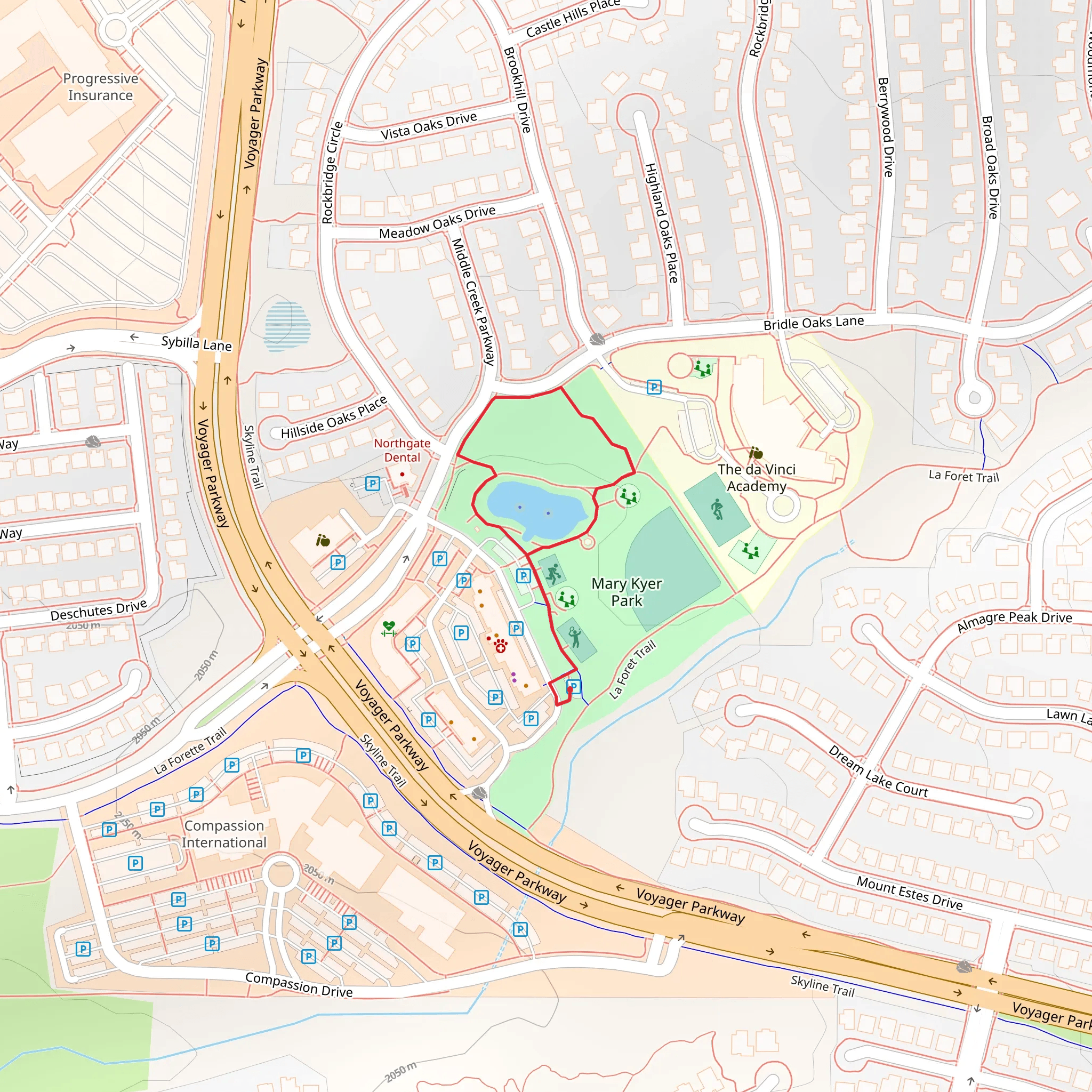 Mary Kyer Park Loop mobile static map