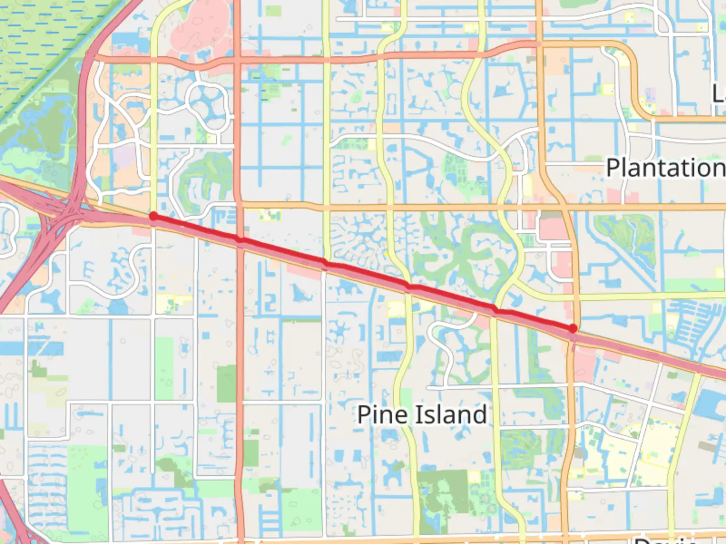 An image depicting the trail New River Greenway - Northwest 136th Avenue and its surrounding area.