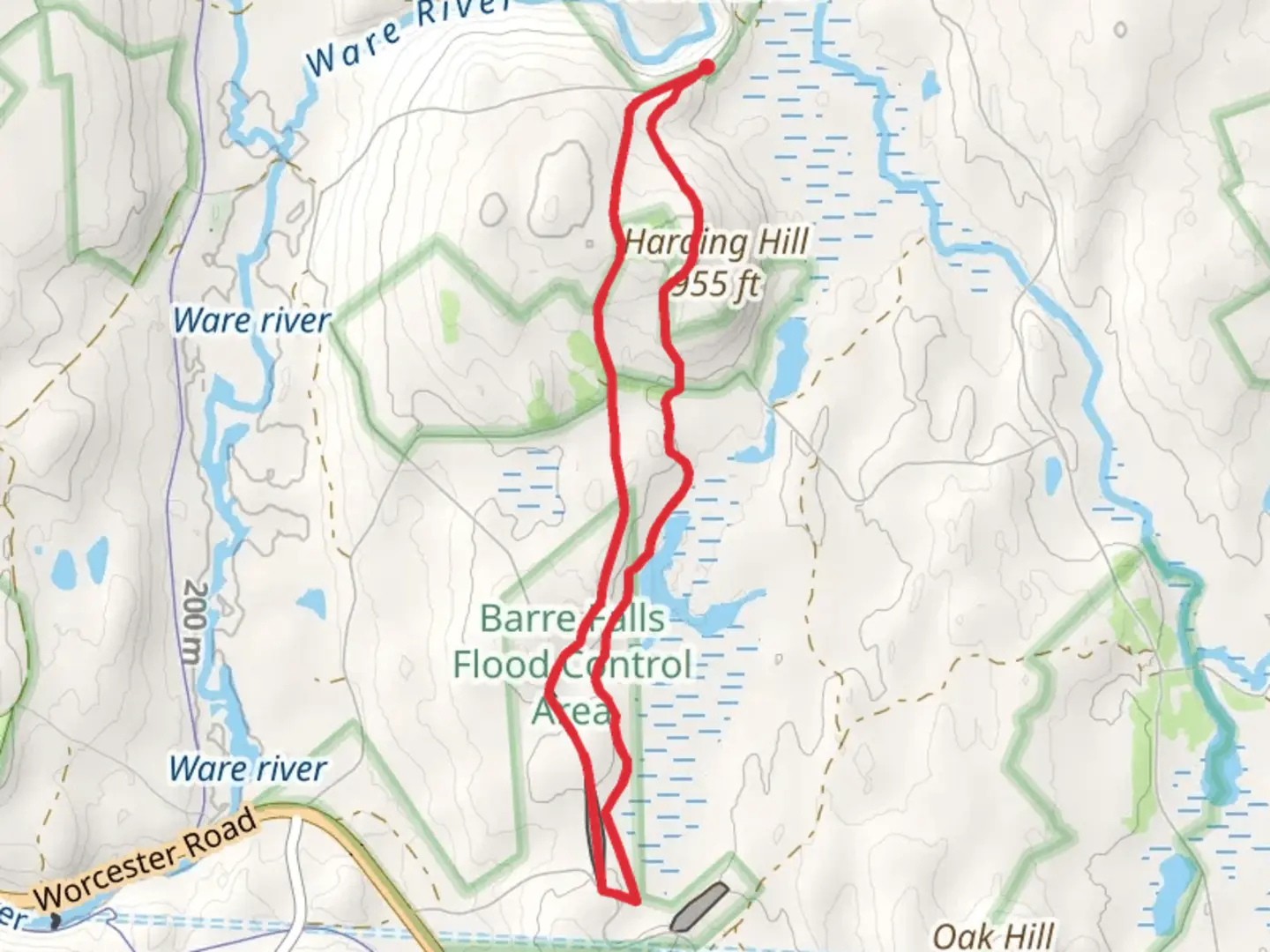 An image depicting the trail Parker Cemetery to Hardilng Hill Loop Trail and its surrounding area.