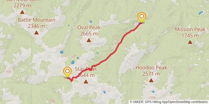 Indianhead Basin Trail via West Fork Buttermilk Trail stage 2 Map