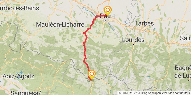 Camino Claviere-Candanchu via Arles stage 13 Map
