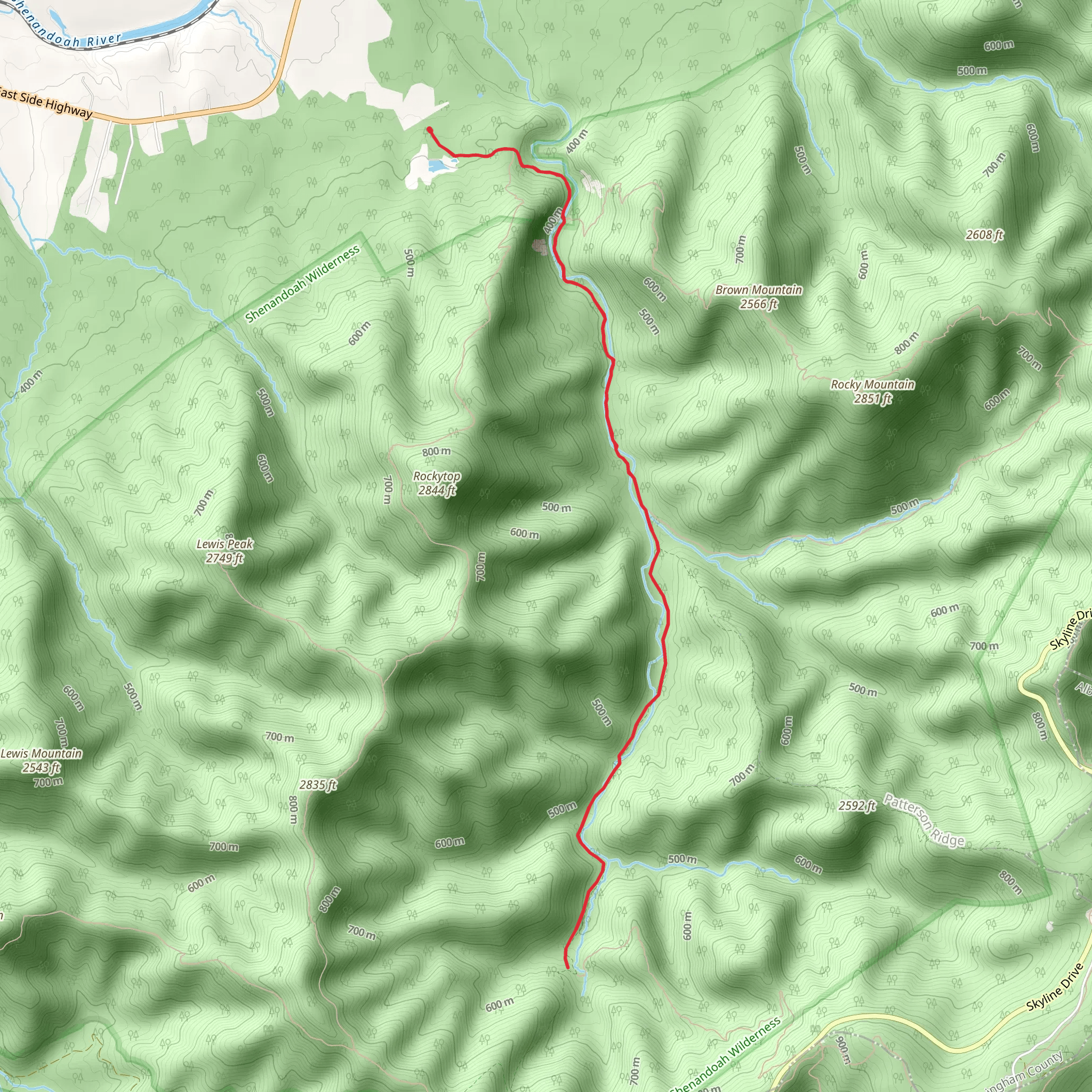 Big Run Portal Trail mobile static map