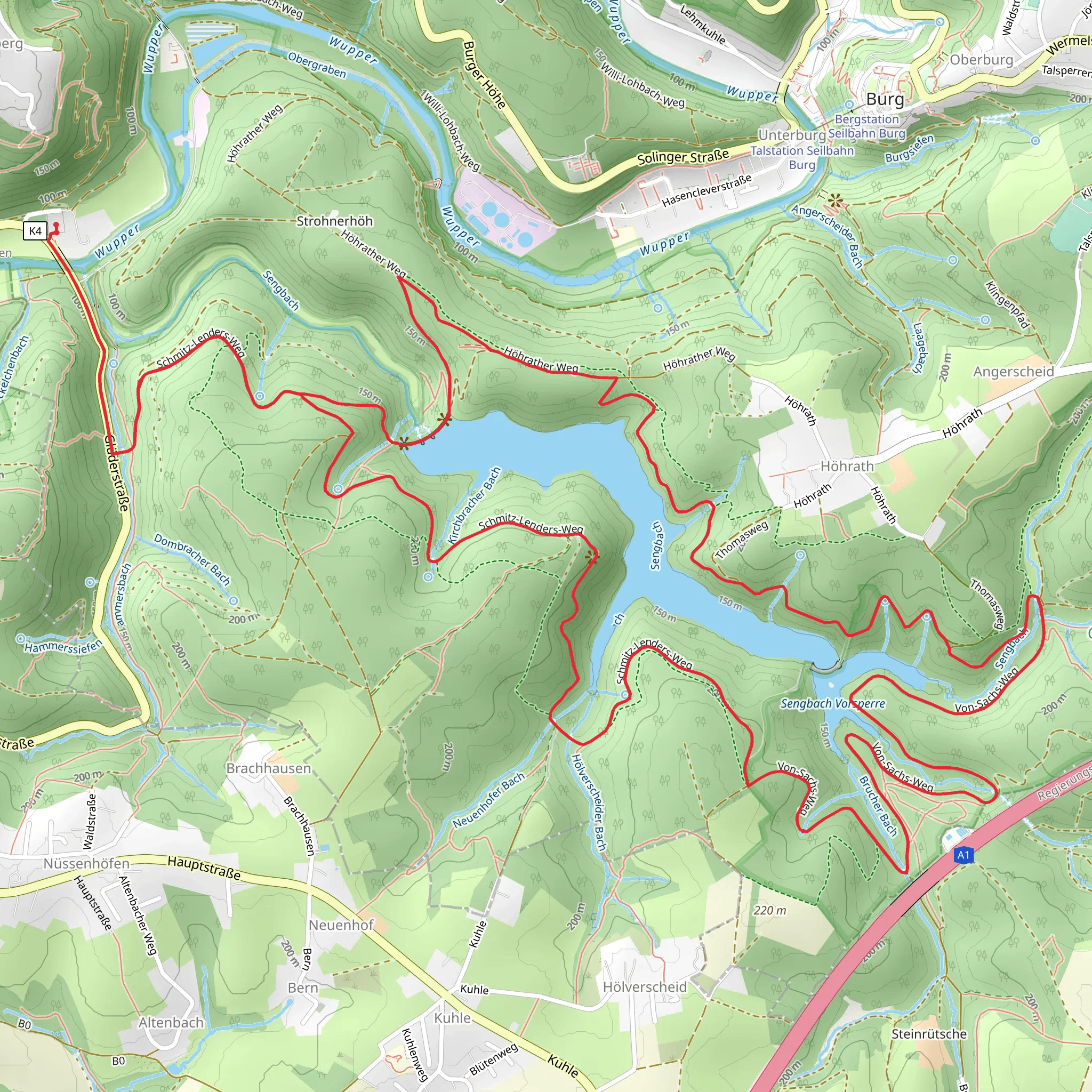 Sengbachtalsperre Loop mobile static map