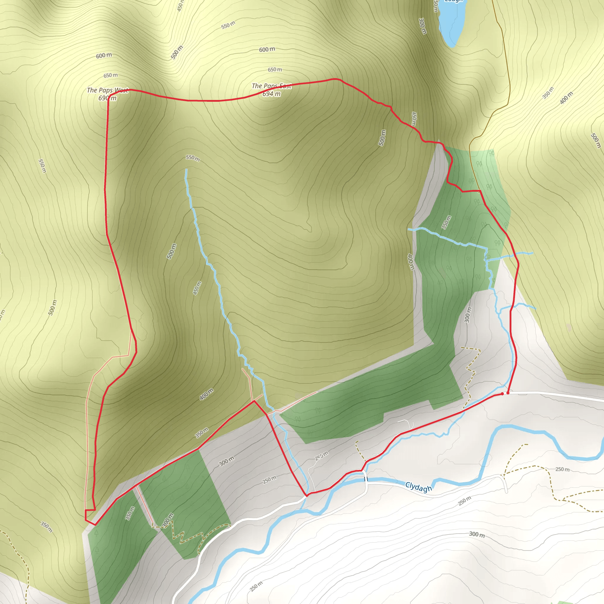 The Paps East and The Paps West Walk mobile static map