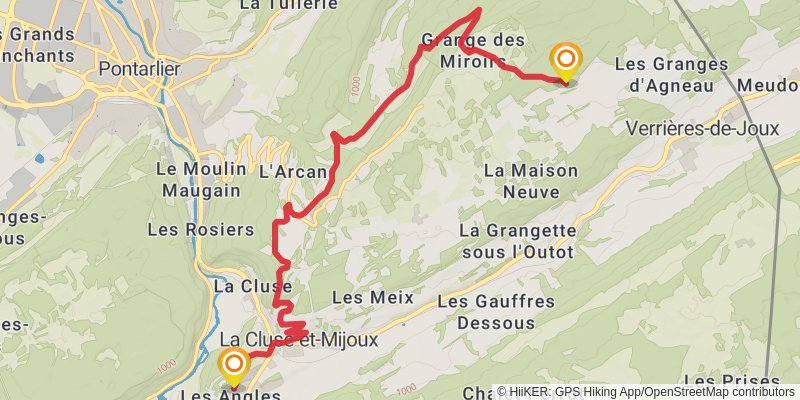GR 509 - GTJ la Grande Traversée du Jura stage 9 Map