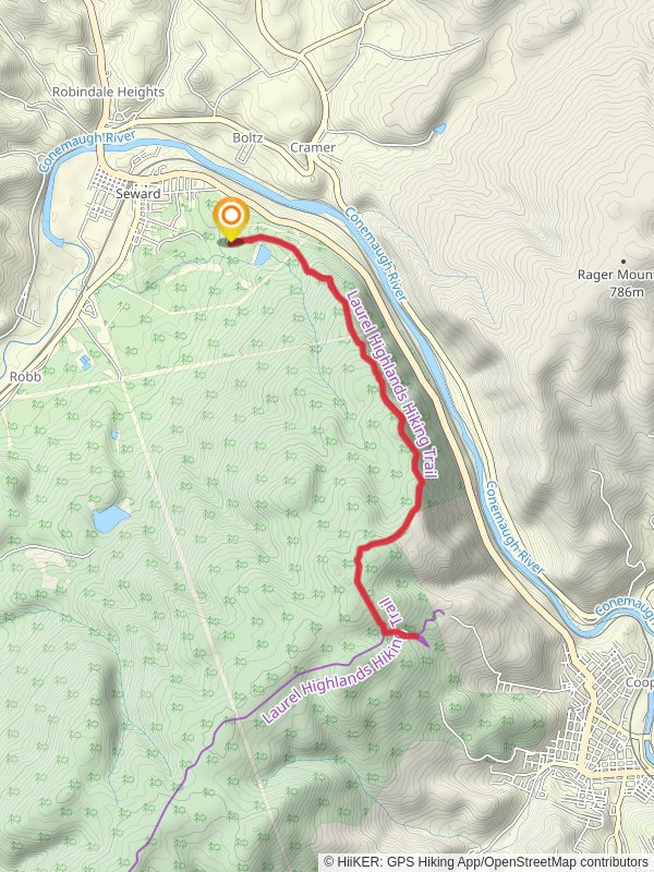 LHHT Decker Avenue Shelter Trail mobile static map