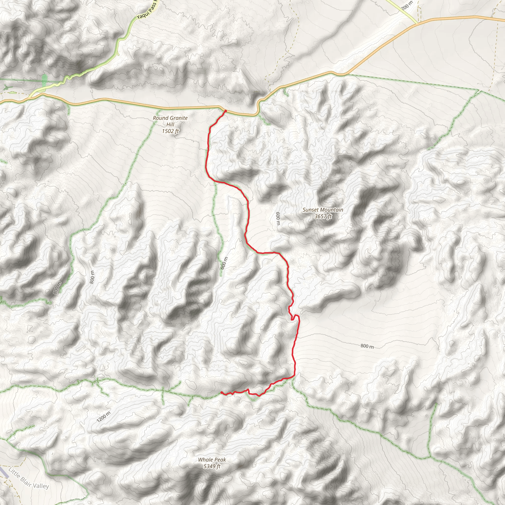 Pinyon Wash Trail mobile static map