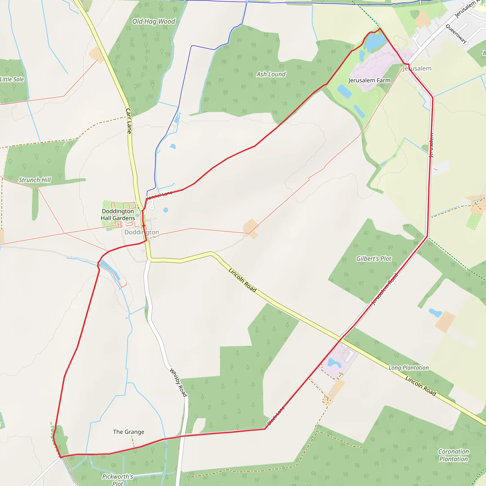 Walking around Doddington mobile static map