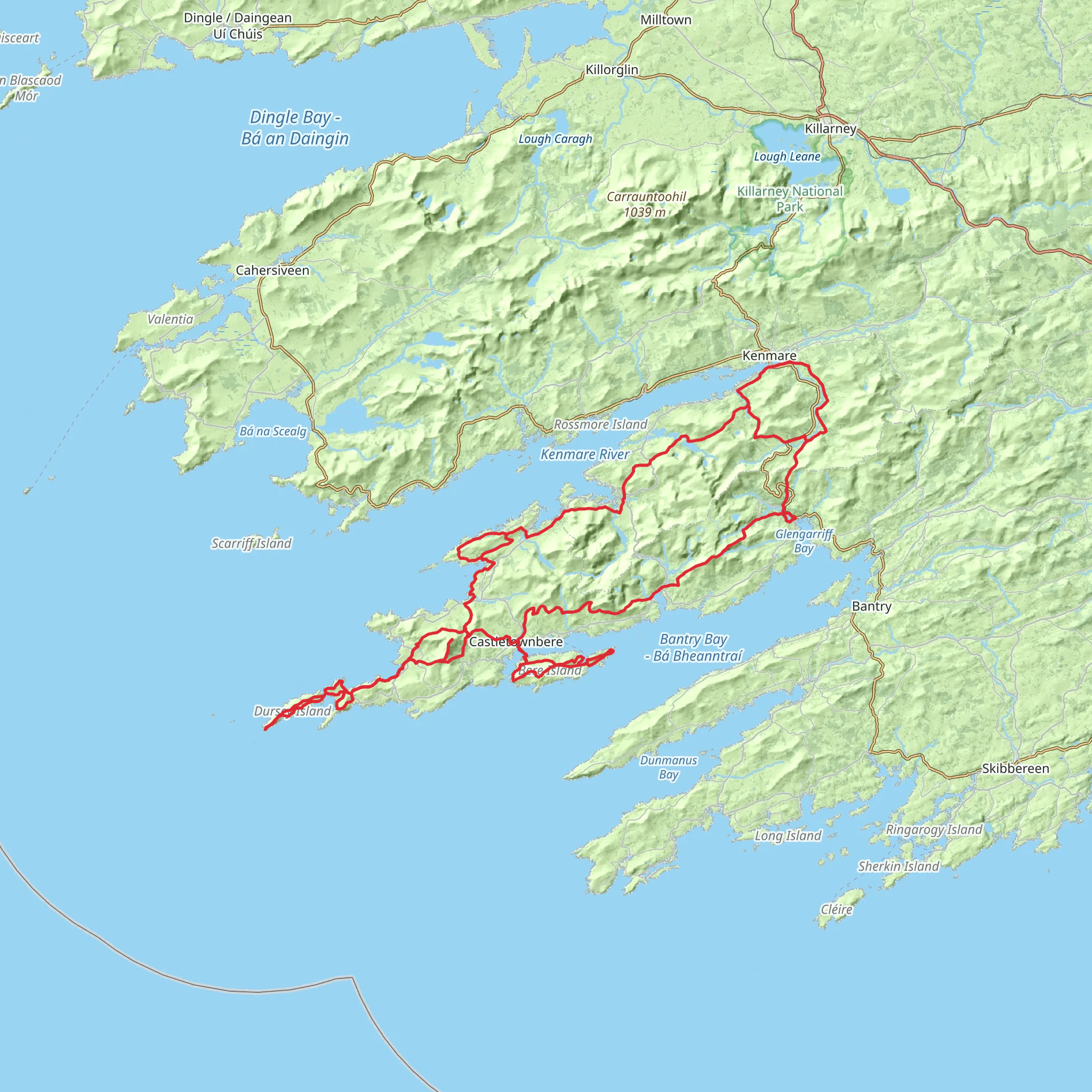 Beara Way mobile static map