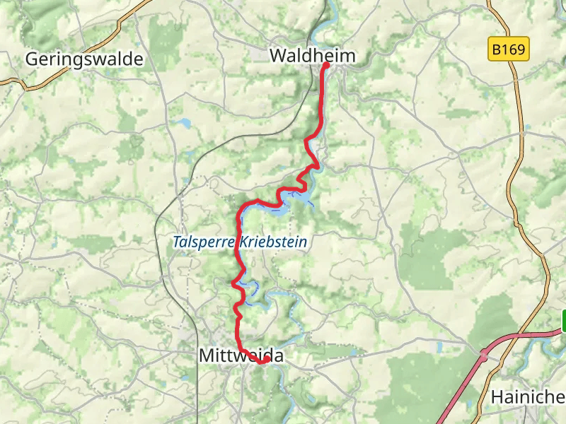 Mittweida to Waldheim Walk via Zschopau
