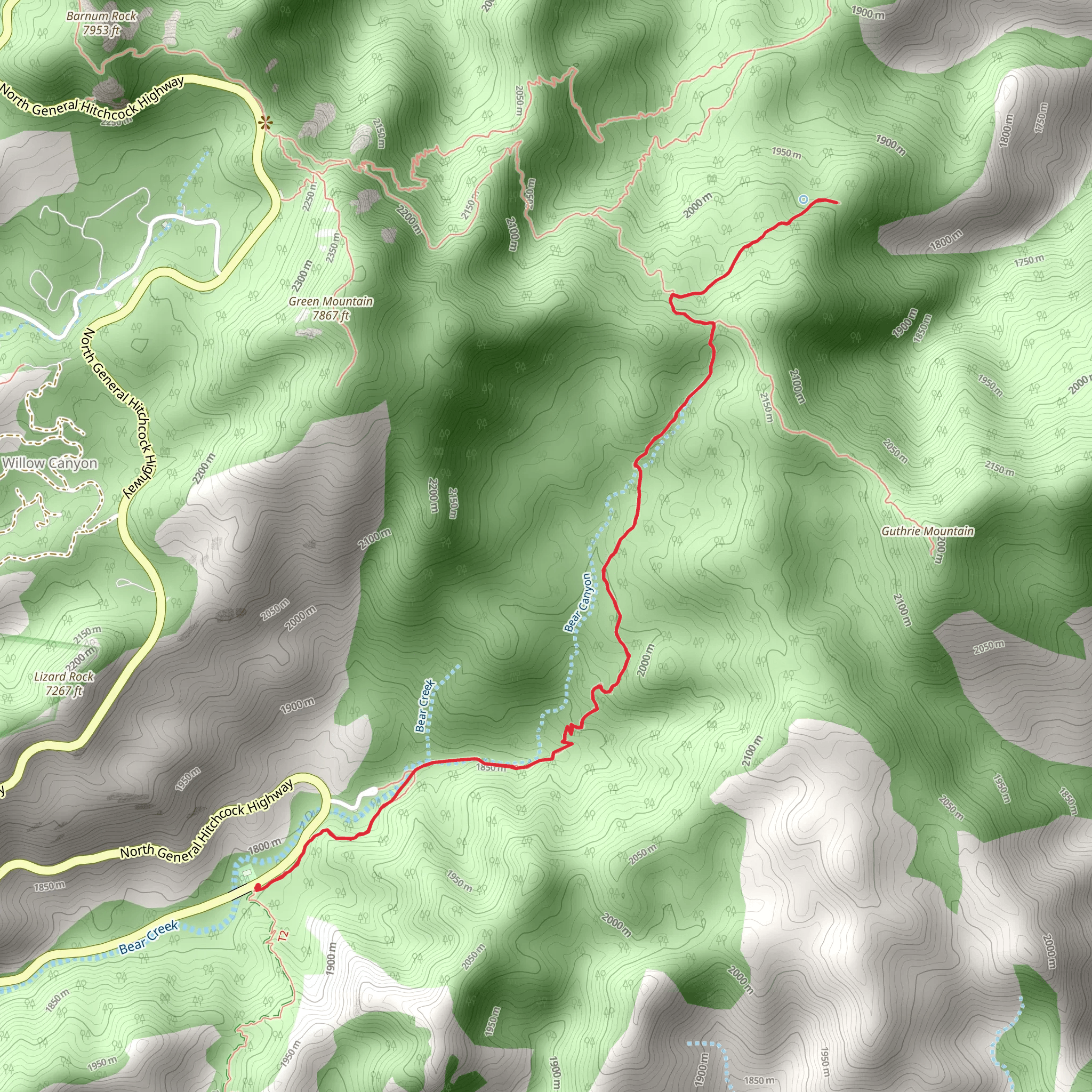 Maverick Springs via Green Mountain Trail mobile static map