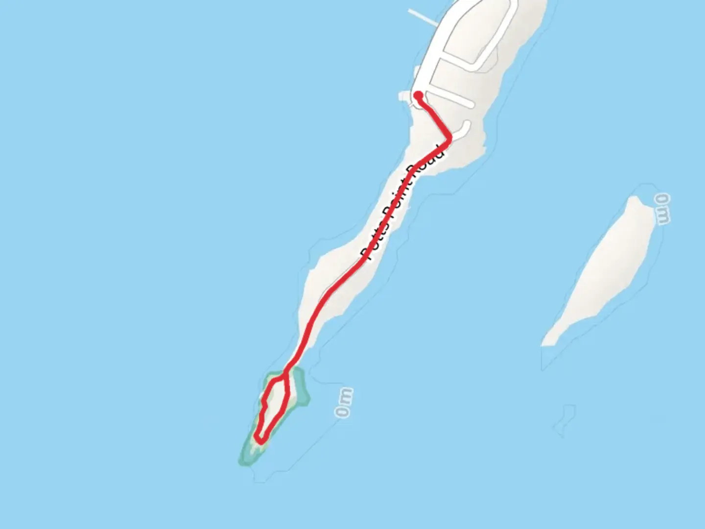 An image depicting the trail Pott's Point Preserve and its surrounding area.