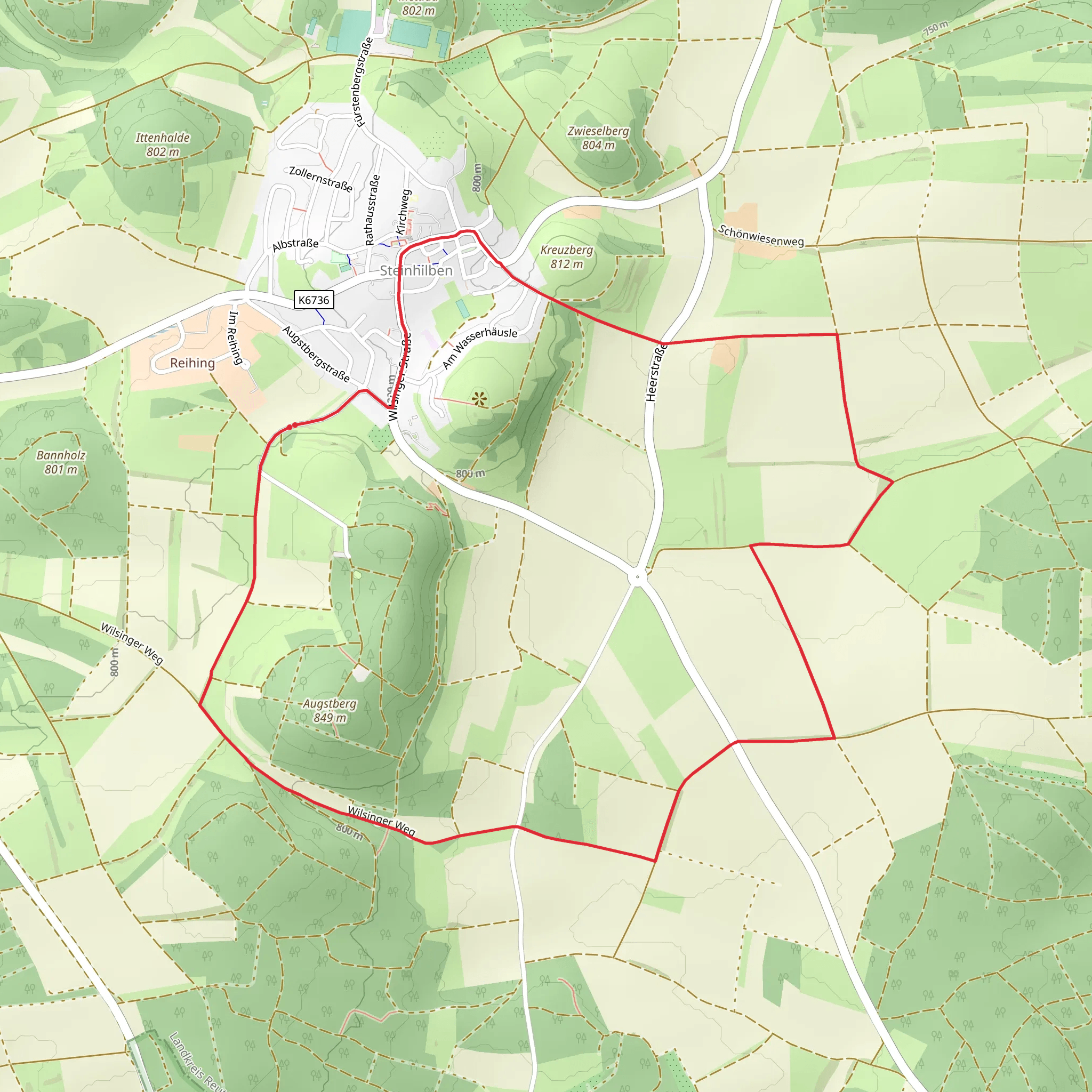 Maegerkingen - Steinhilben and Wilsinger Weg mobile static map