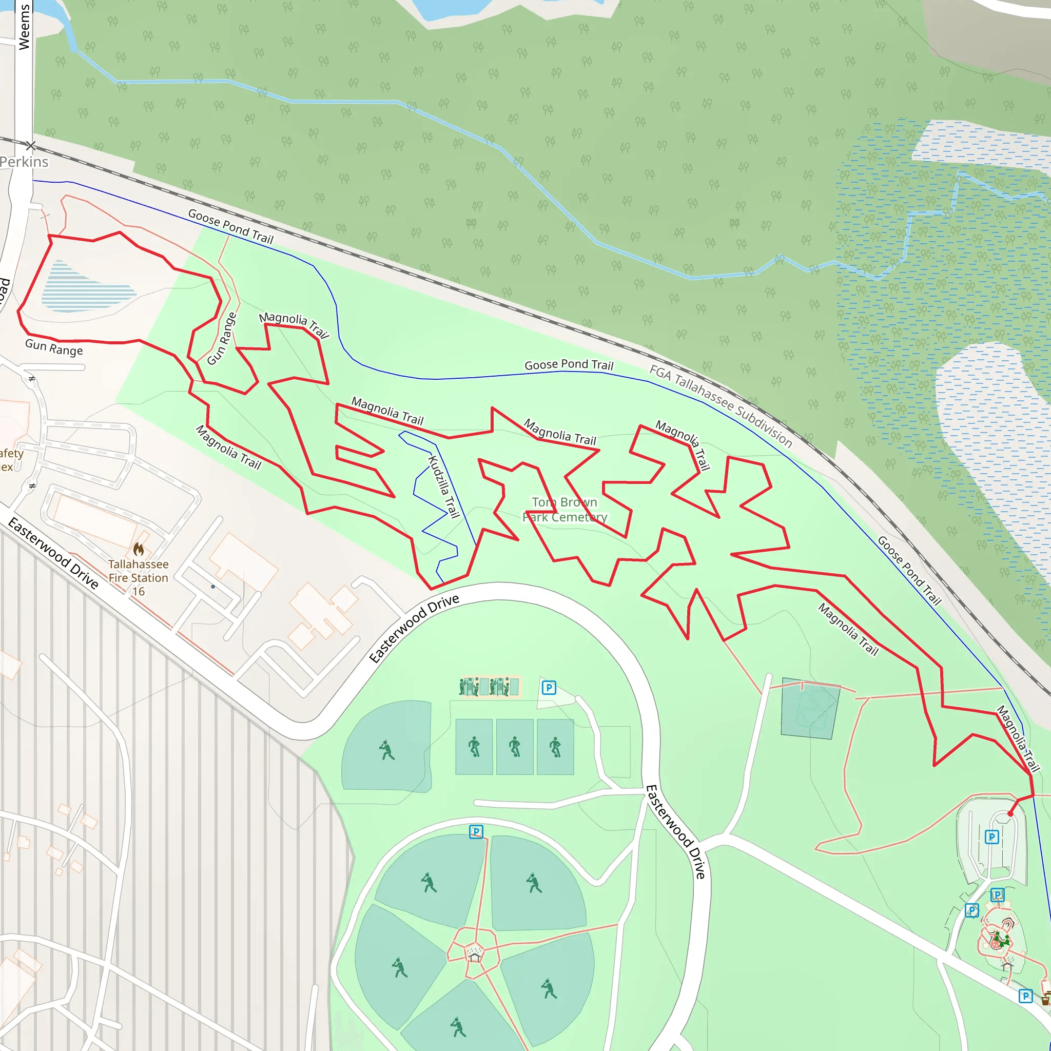 Gun Range - Magnolia Loop Trail mobile static map