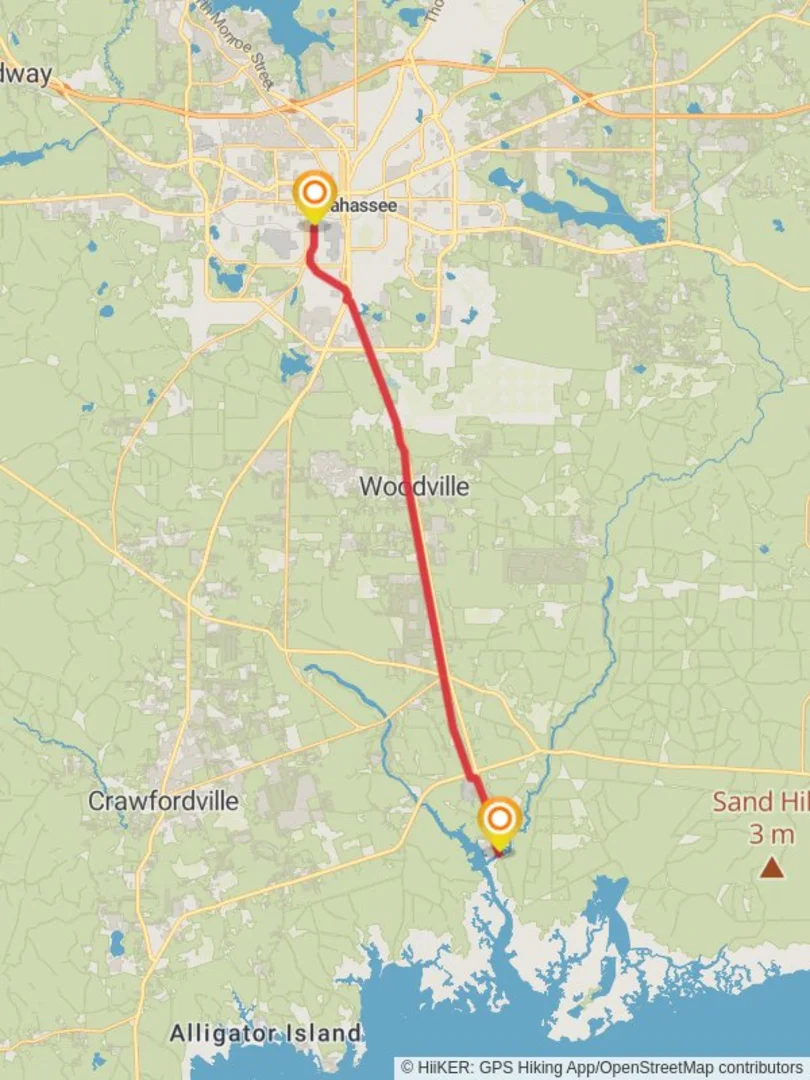 An image depicting the trail Tallahassee-Saint Marks Historic Railroad State Trail and its surrounding area.