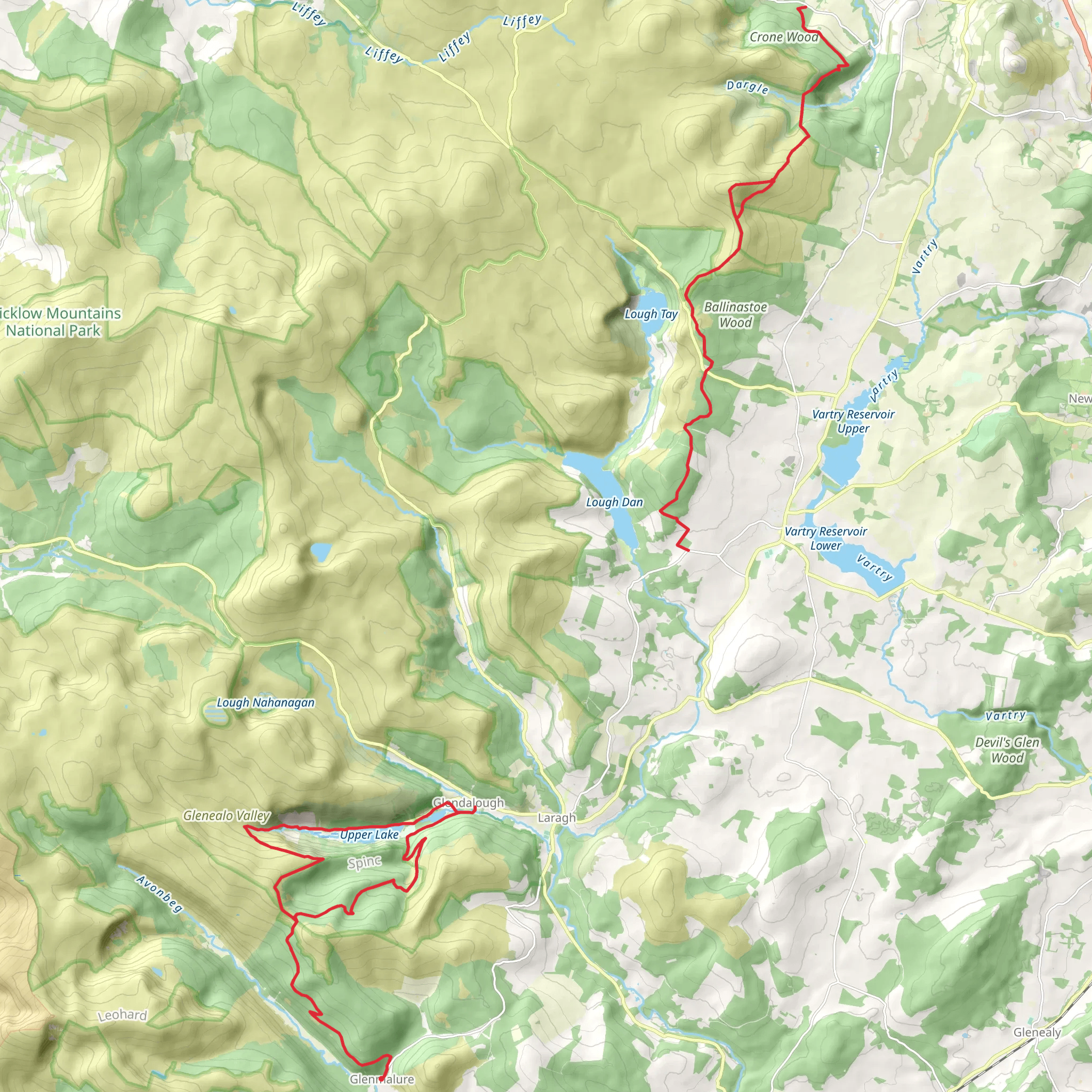 Wicklow Way 4-Day Moderate Tour (Hillwalk Tours) mobile static map