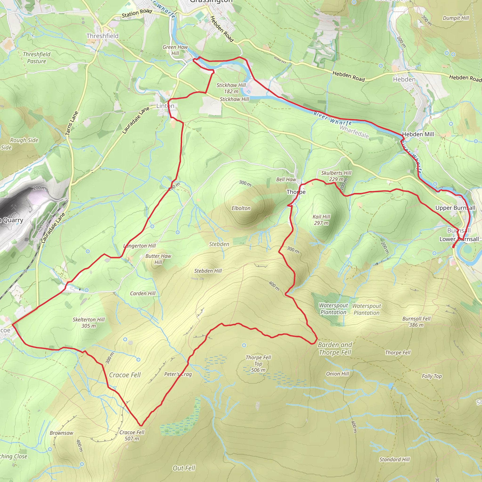 A Wharfedale Wander from Burnsall mobile static map