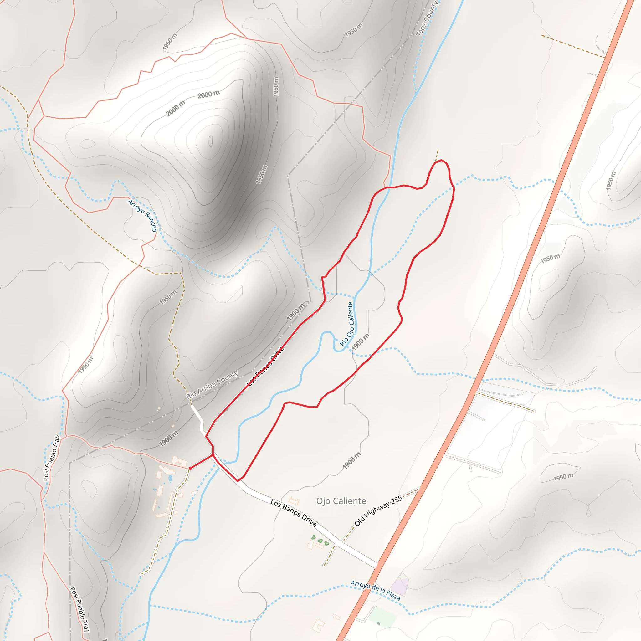 Rio Ojo Caliente Loop mobile static map