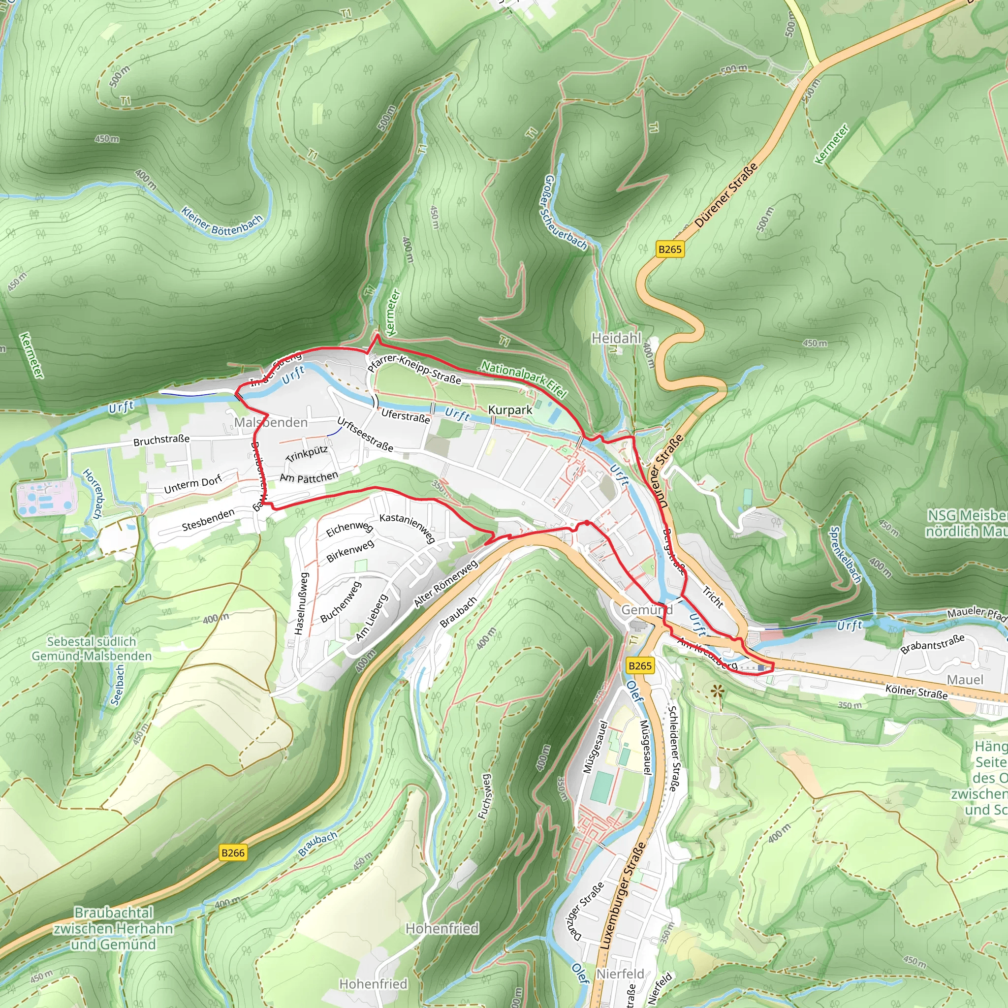 Urft via Nachtigallenweg mobile static map