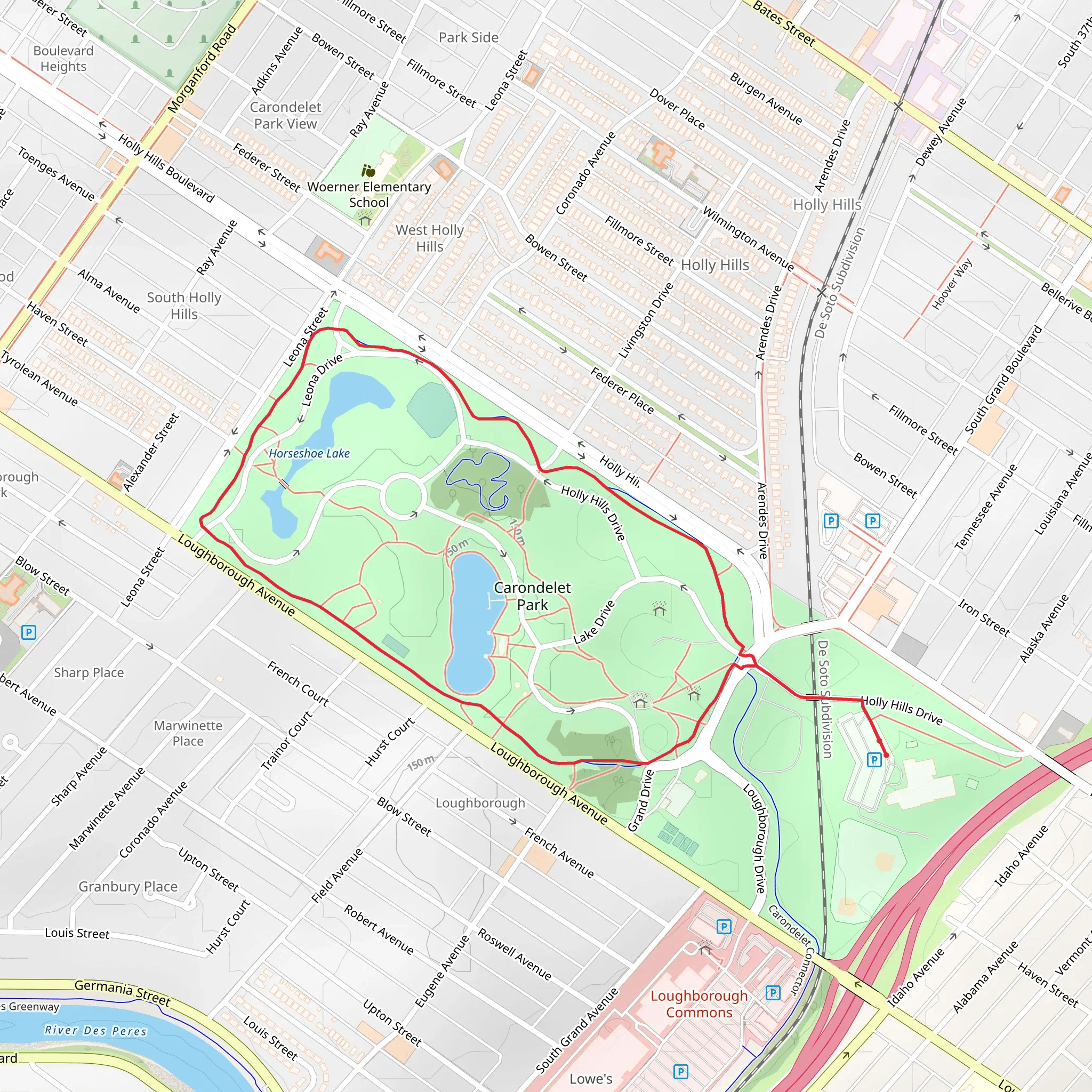 Carondelet Park Loop mobile static map
