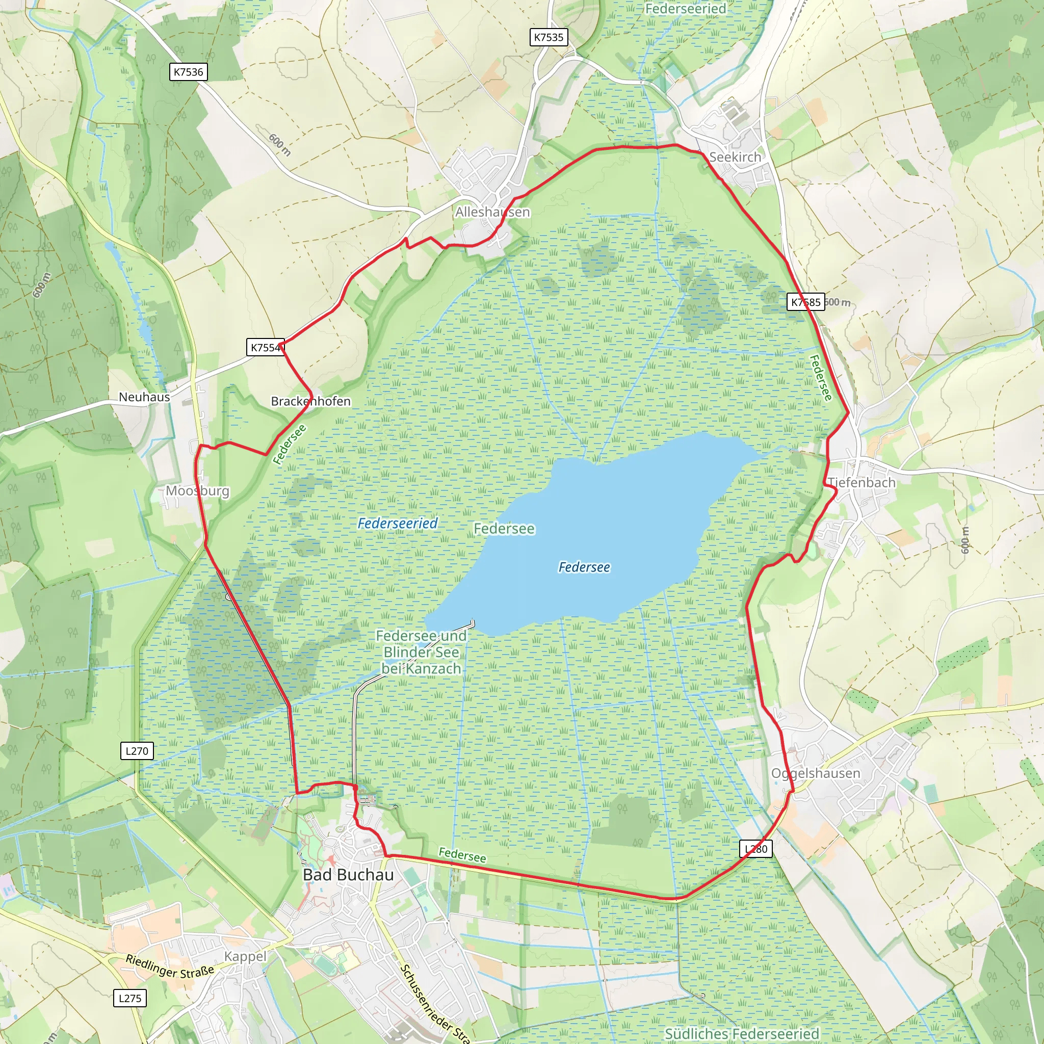 Federsee Loop mobile static map