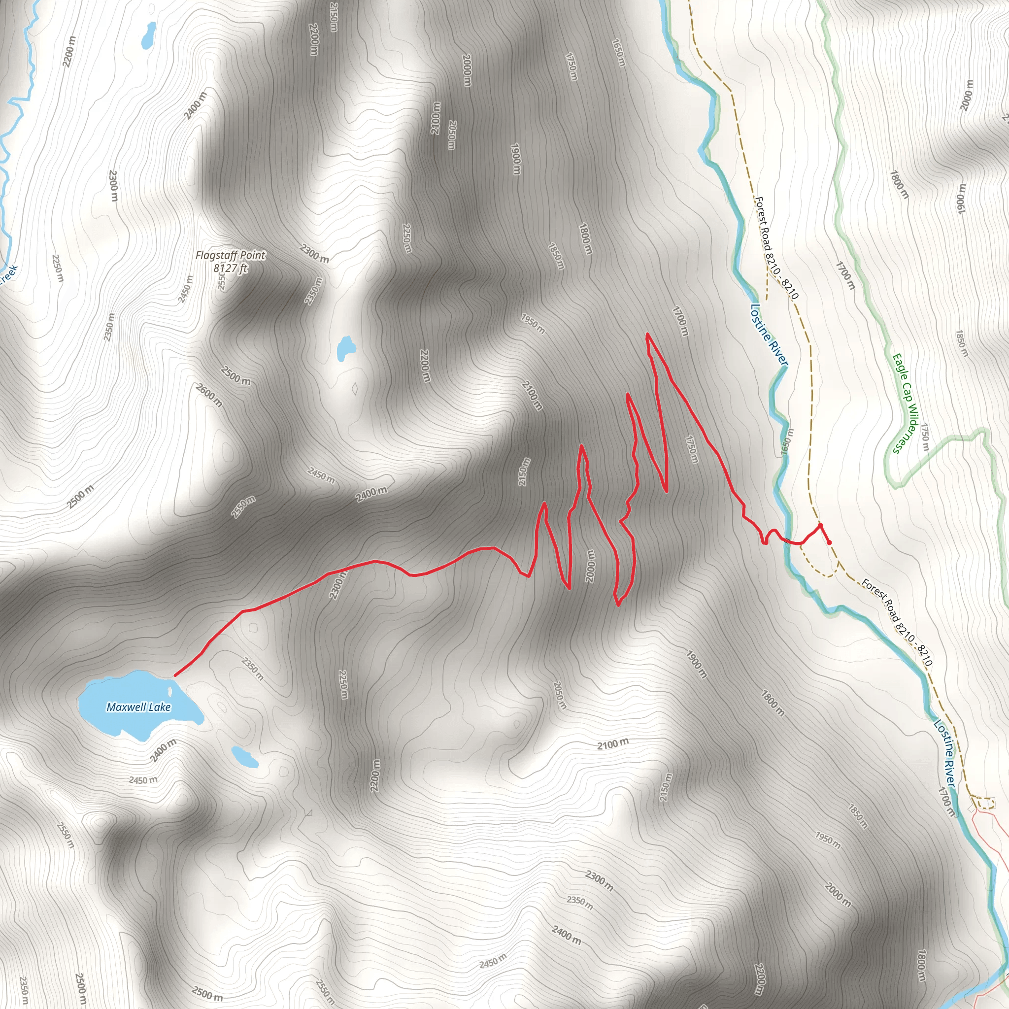 Maxwell Lake Trail mobile static map