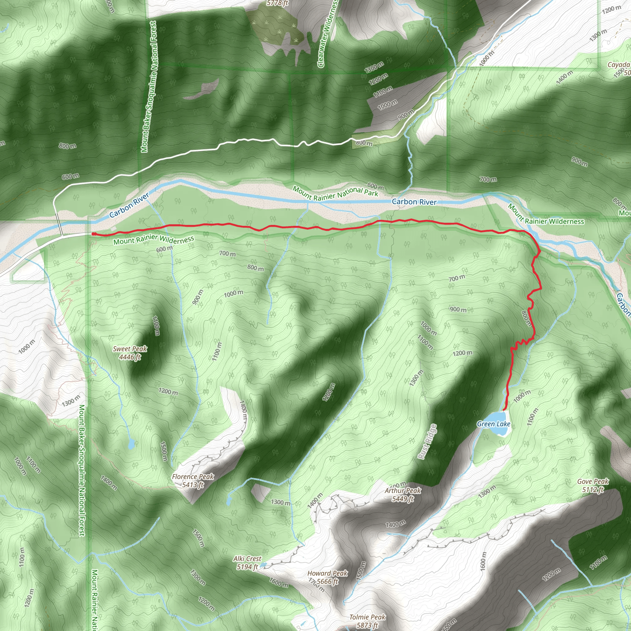 Green Lake Trail mobile static map