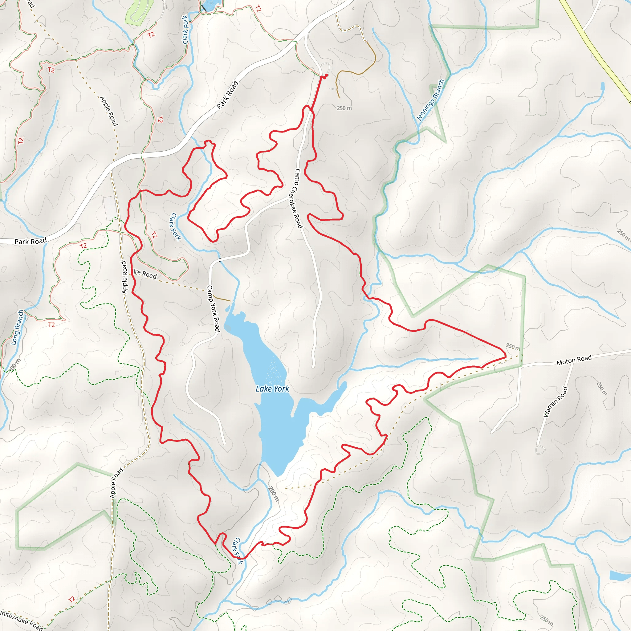 CCC Trail and Lake York Loop mobile static map