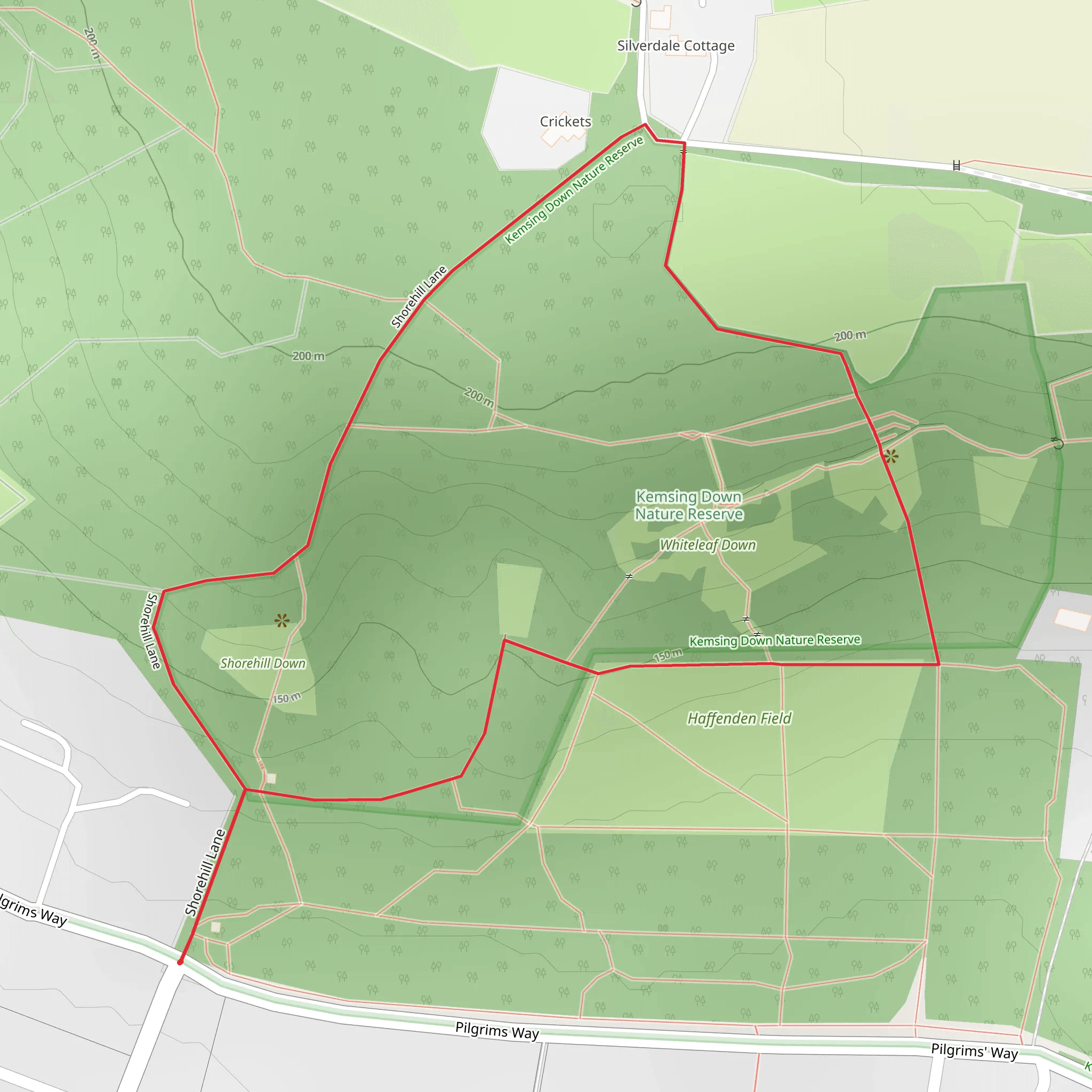 Kemsing Down Nature Reserve Loop mobile static map
