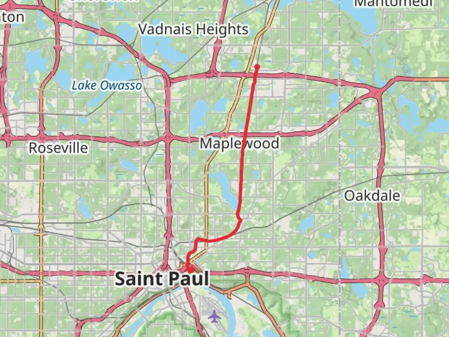 An image depicting the trail Sam Morgan Regional Trail from Bruce Vento Nature Sanctuary and its surrounding area.