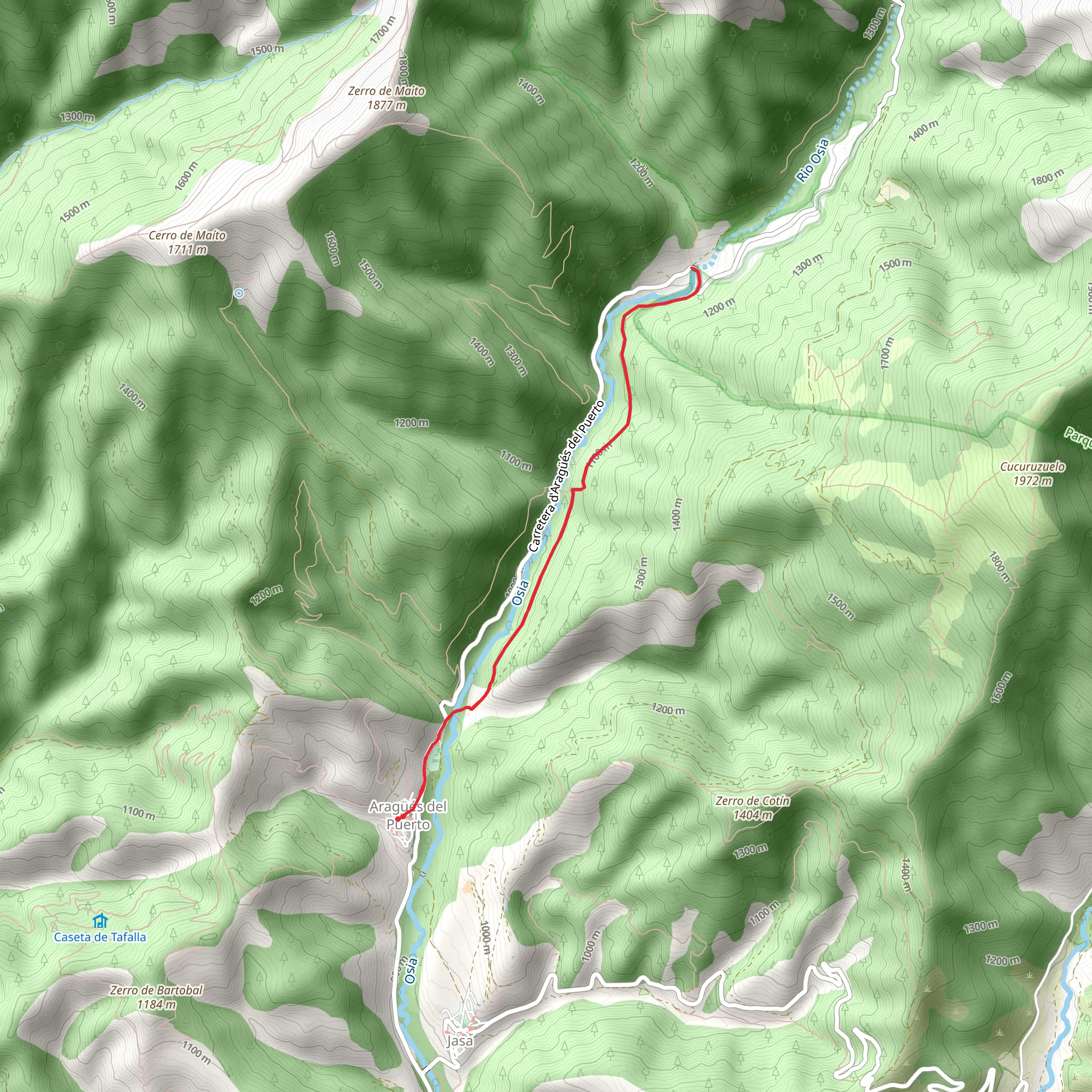Aragues del Puerto - Labati Bridge PR HU 150 mobile static map