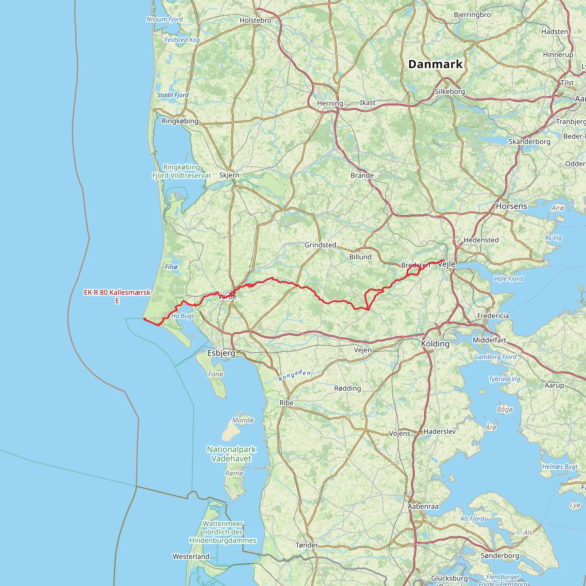 Jutland Coast To Coast Trail mobile static map