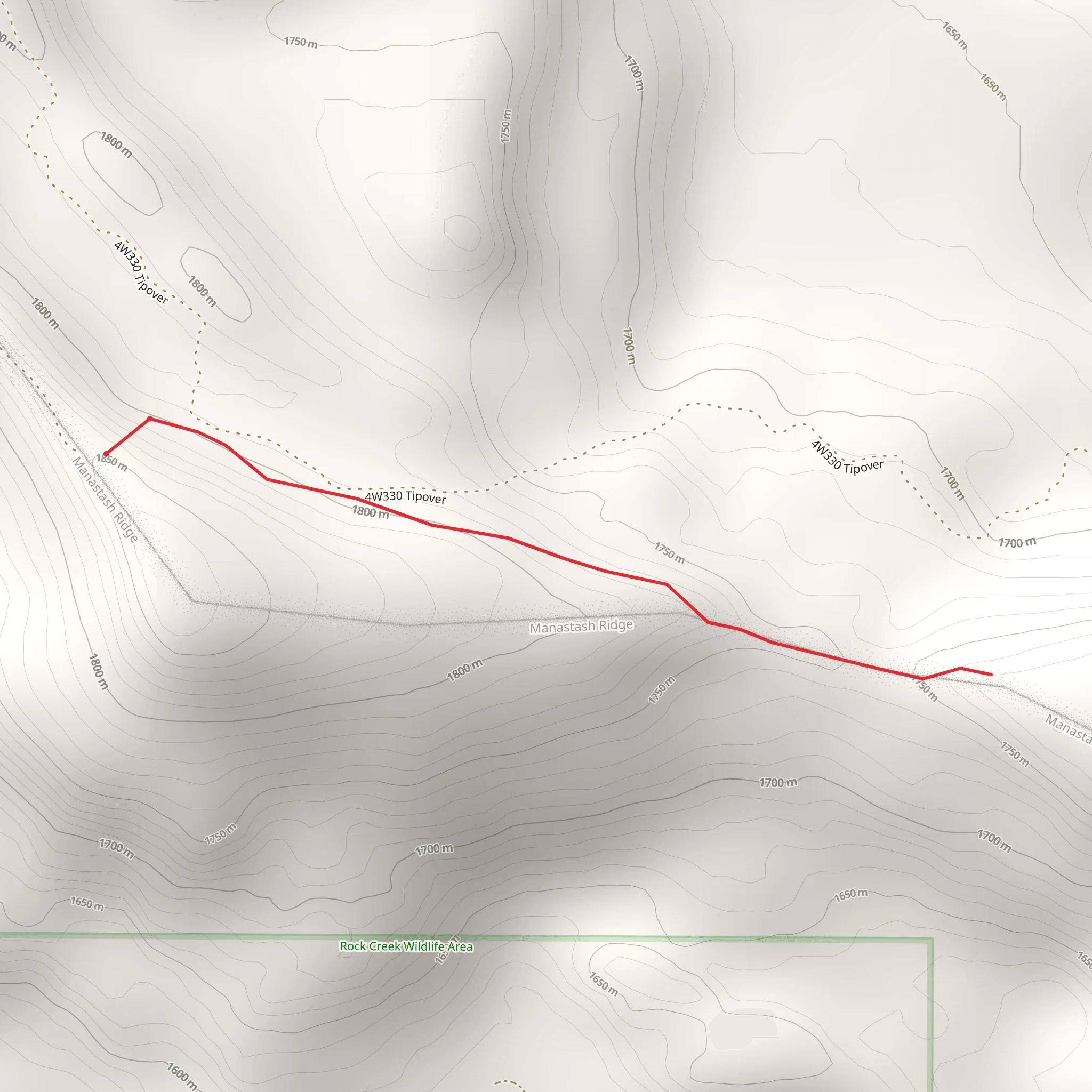 Manastash Ridge - East Trail mobile static map