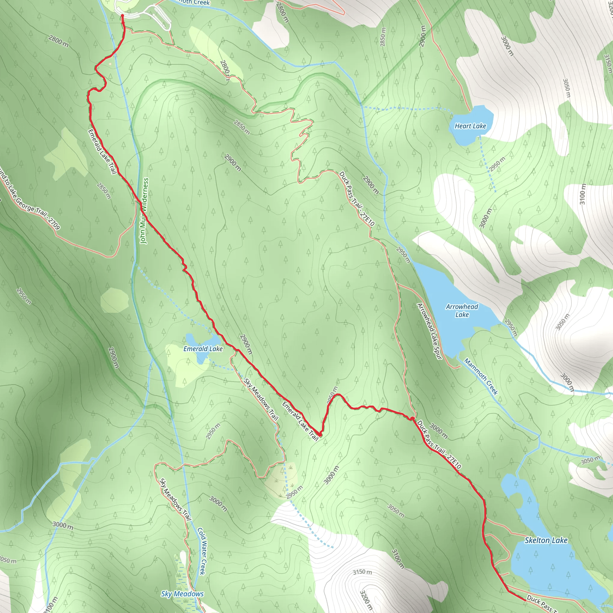 Emerald and Skelton Lakes Trail mobile static map