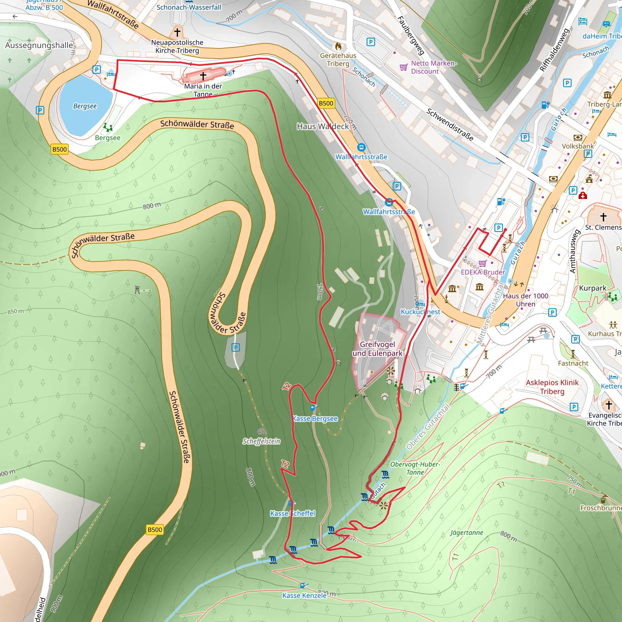 Bergsee via WasserWeltenSteig and Ortenau Baar Weg mobile static map