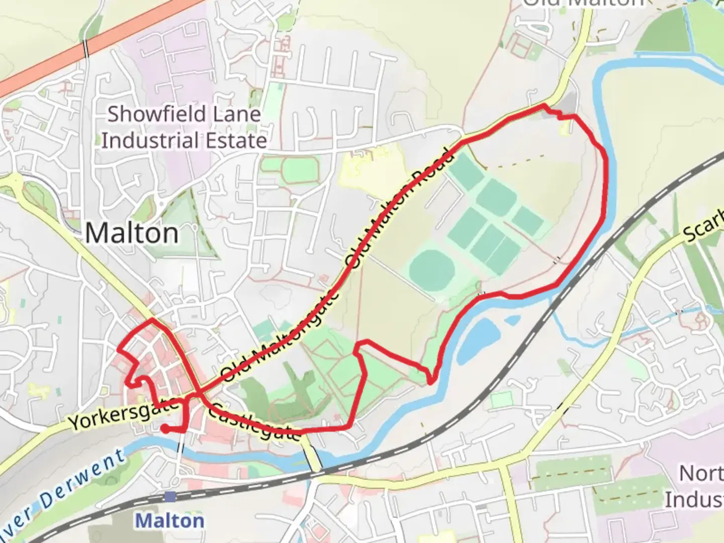 An image depicting the trail Malton Circular Walk and its surrounding area.