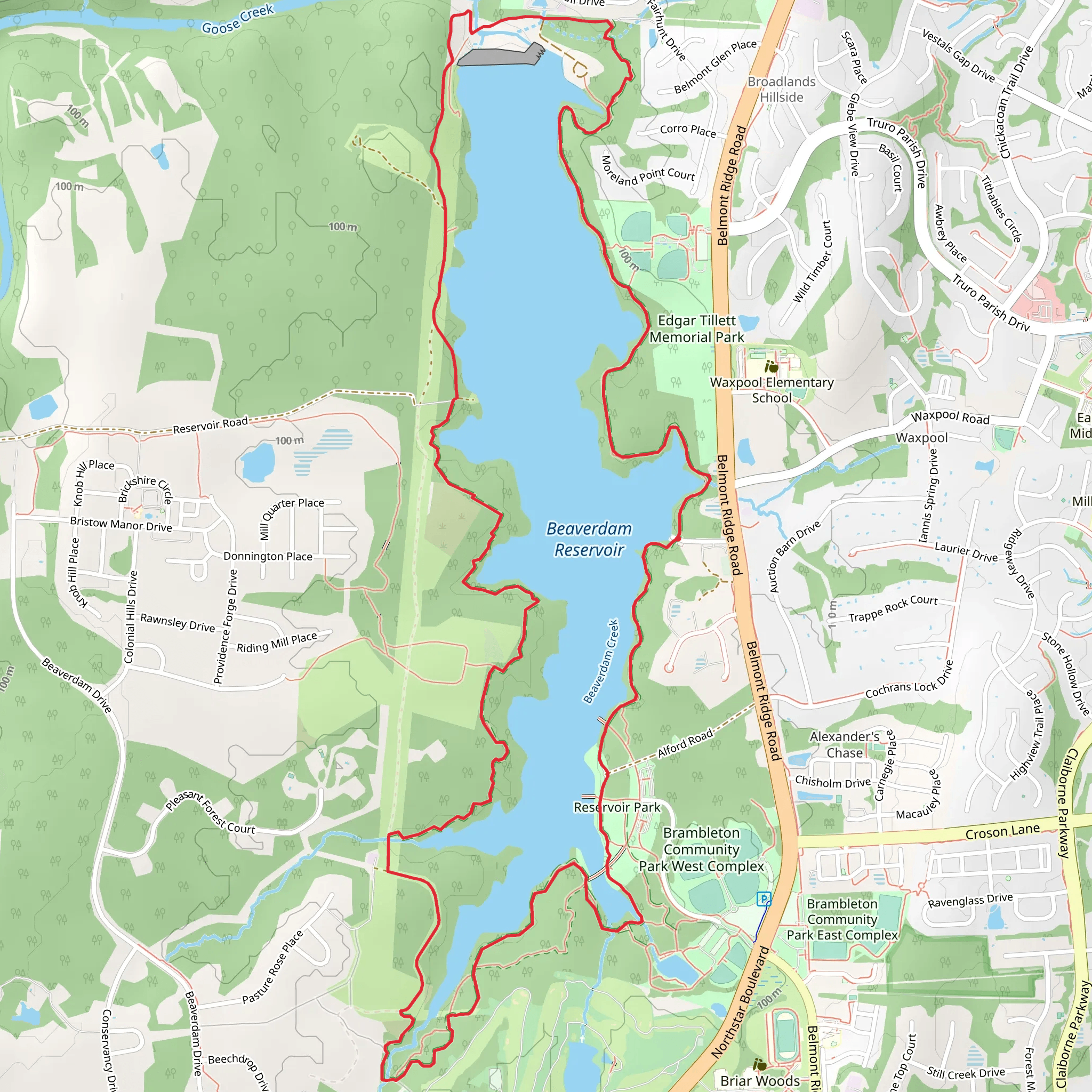 Beaverdam Reservoir Loop mobile static map
