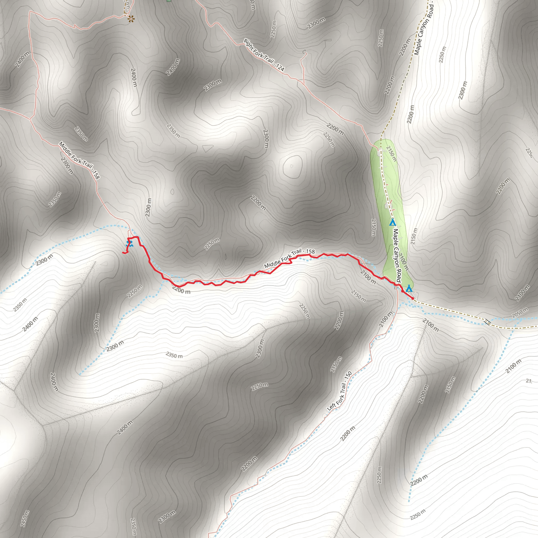 Maple Canyon Natural Arch via Middle Fork Trail mobile static map