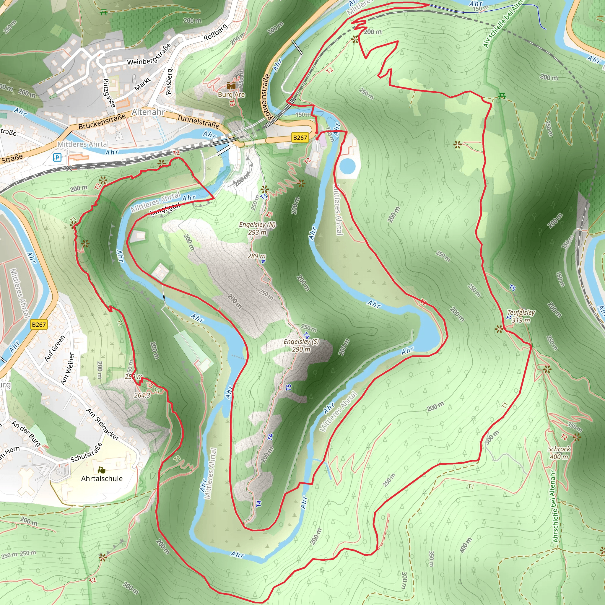 Ahrschleife bei Altenahr and Ahr via Ahrtalweg mobile static map