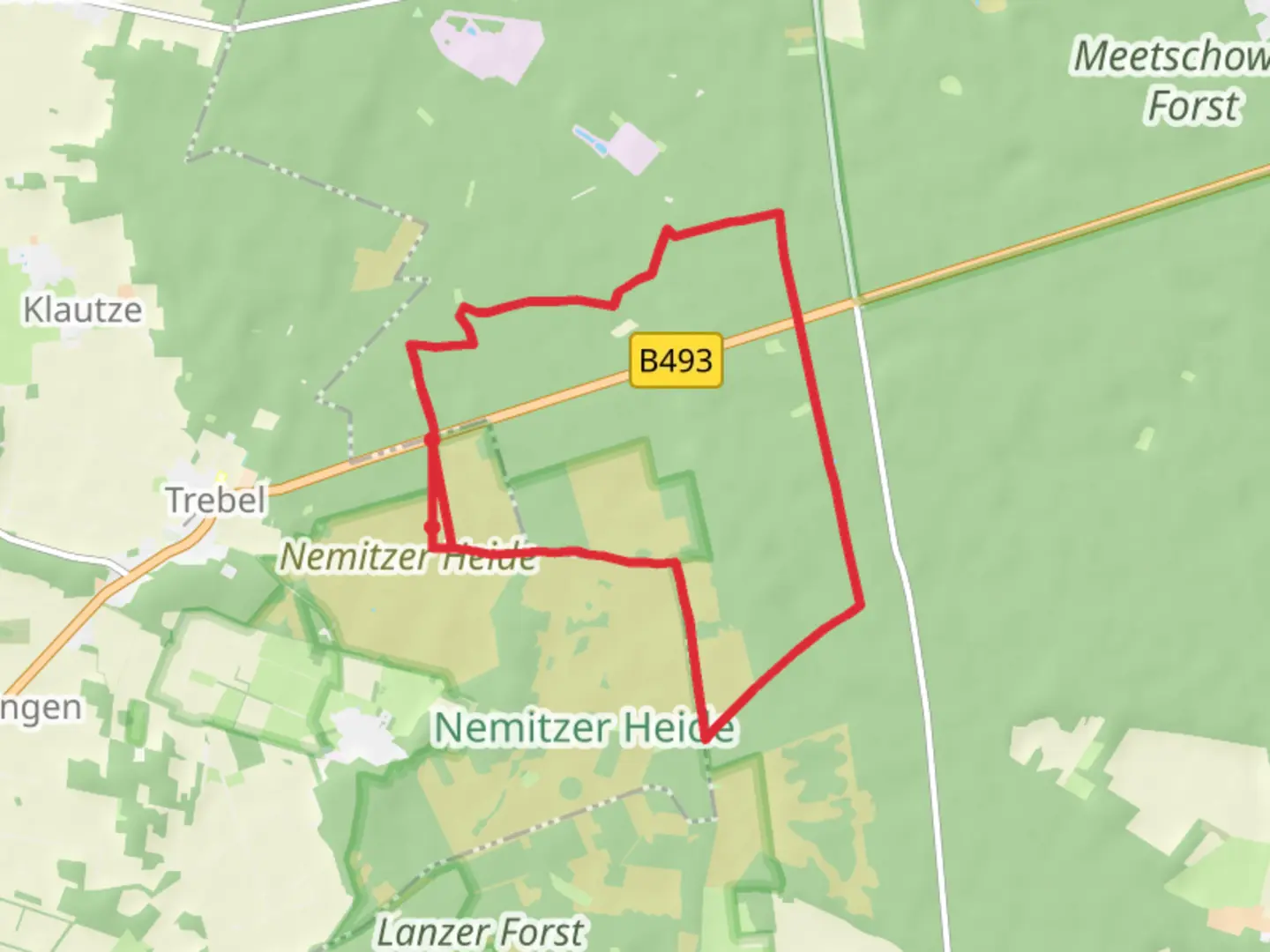 An image depicting the trail Wendland Querweg Loop and its surrounding area.