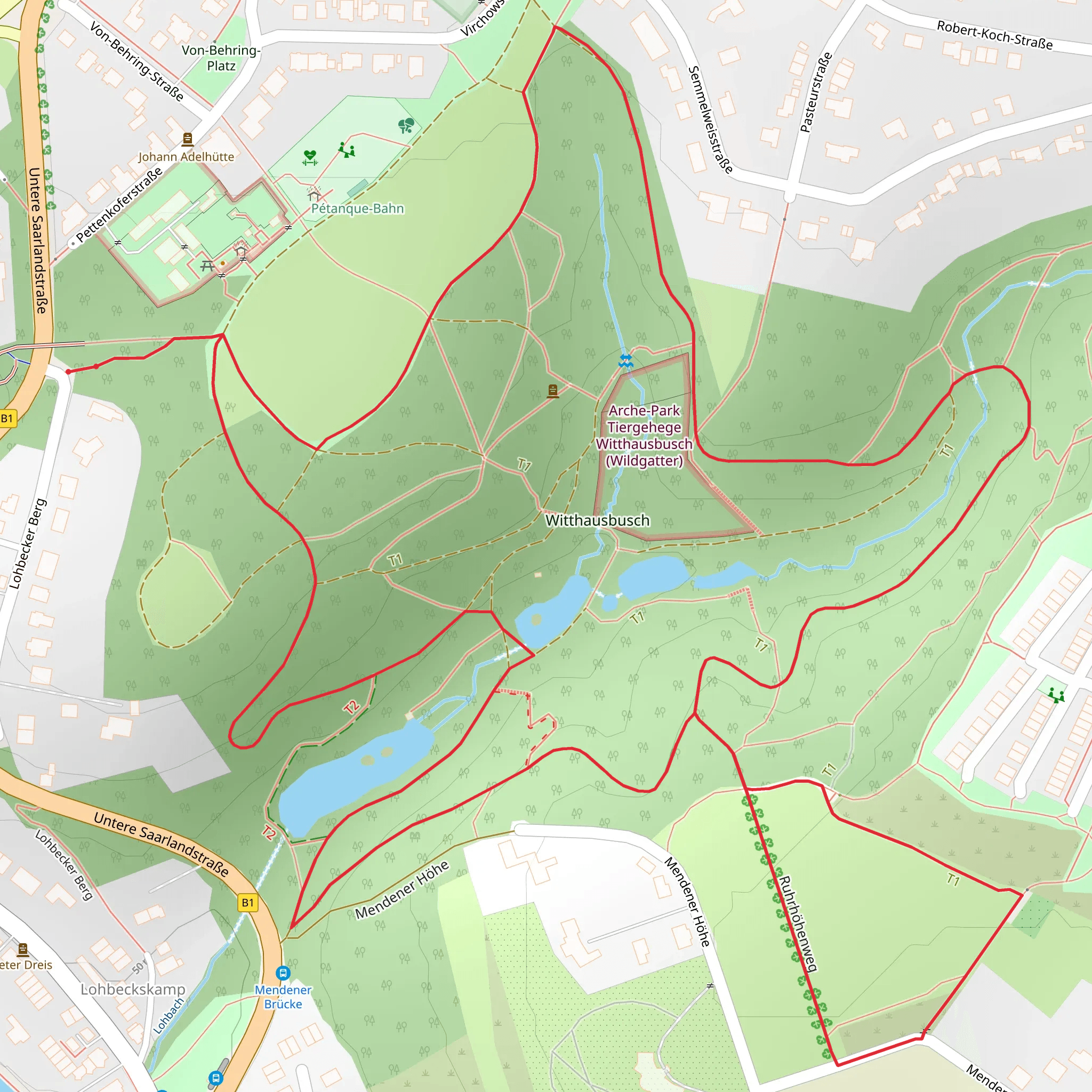 Witthausbusch Loop via Balken Rumbachtal and GeoRoute Ruhr mobile static map
