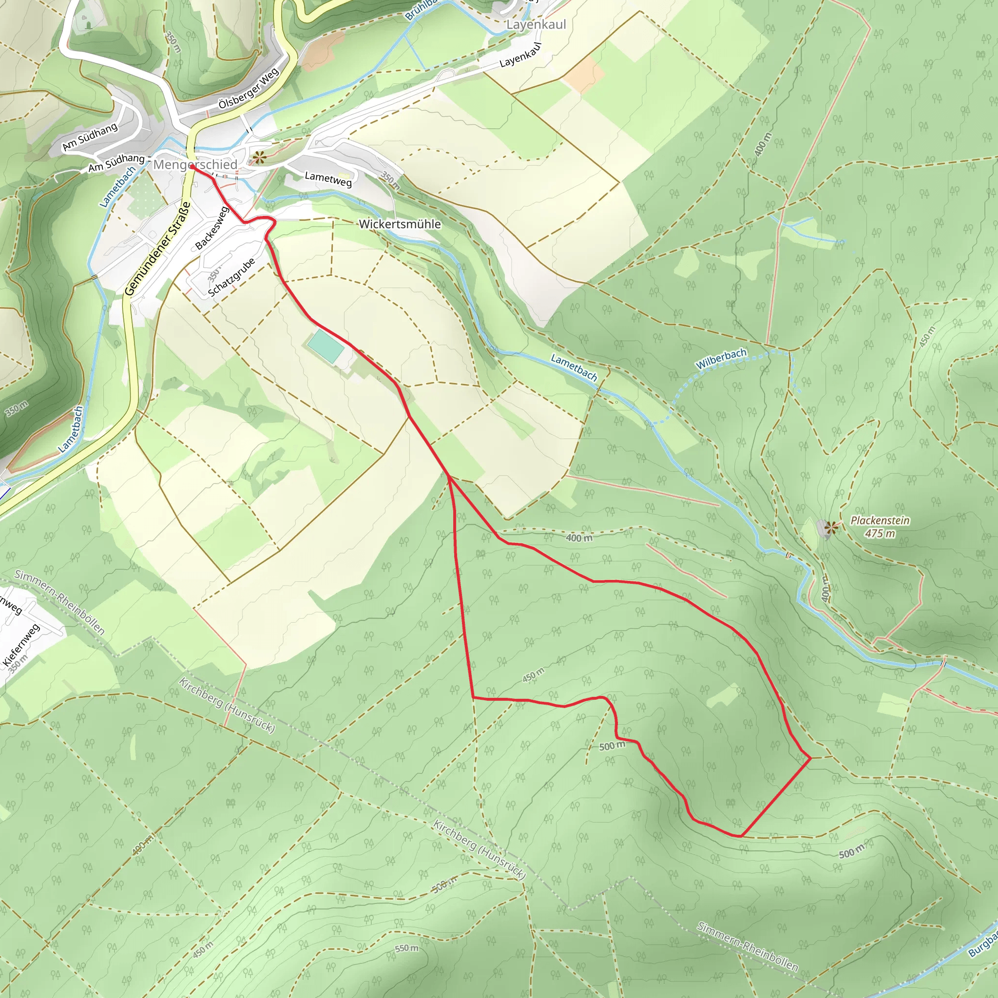 Mengerschieder Wald Short Loop mobile static map