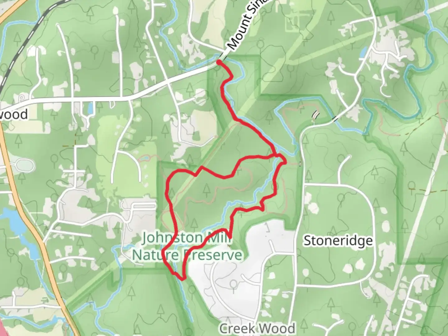 An image depicting the trail Robin's Trail and Old Field Bluff Trail Loop and its surrounding area.