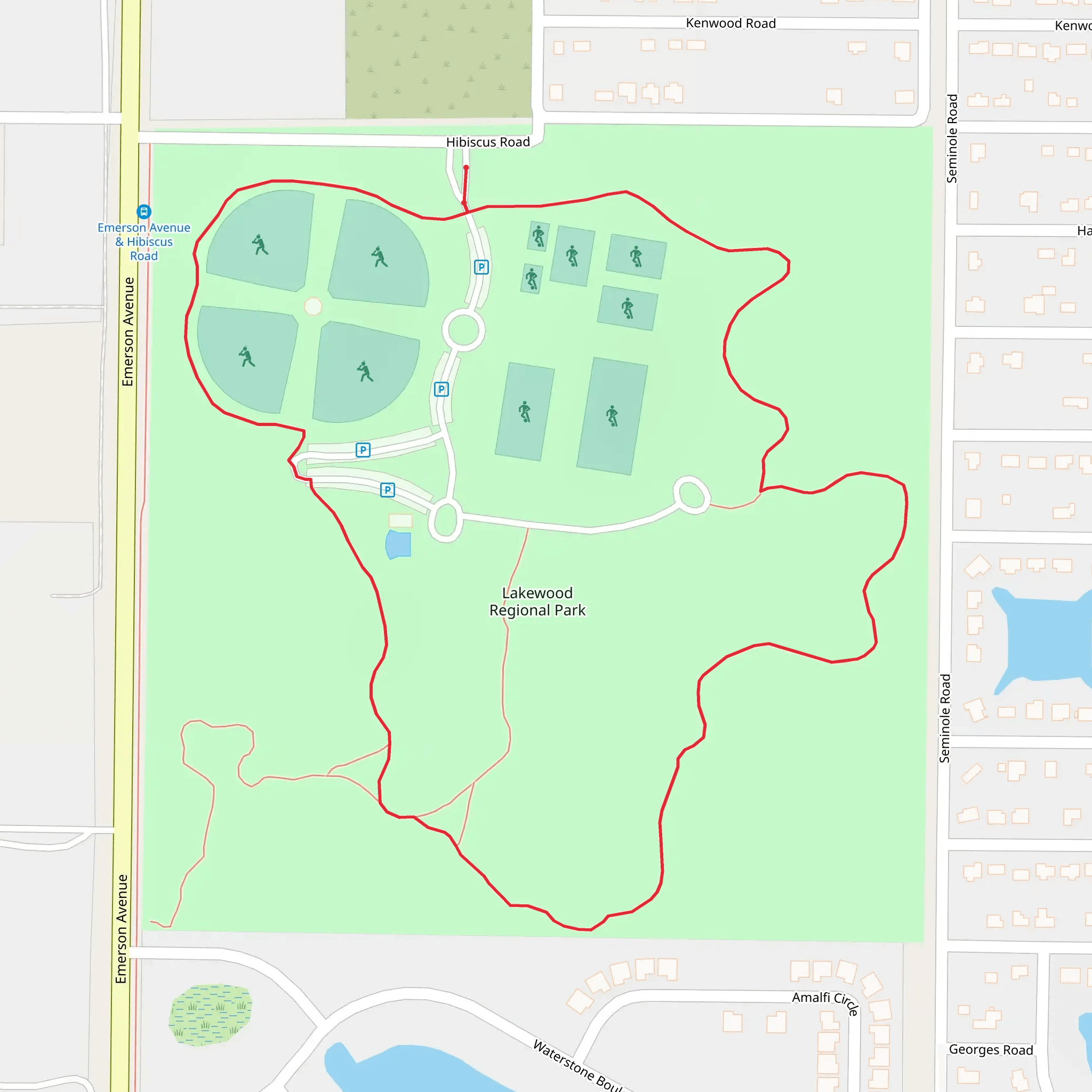 Lakewood Regional Park Loop mobile static map