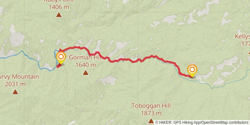 Idaho Centennial Trail stage 54 Map