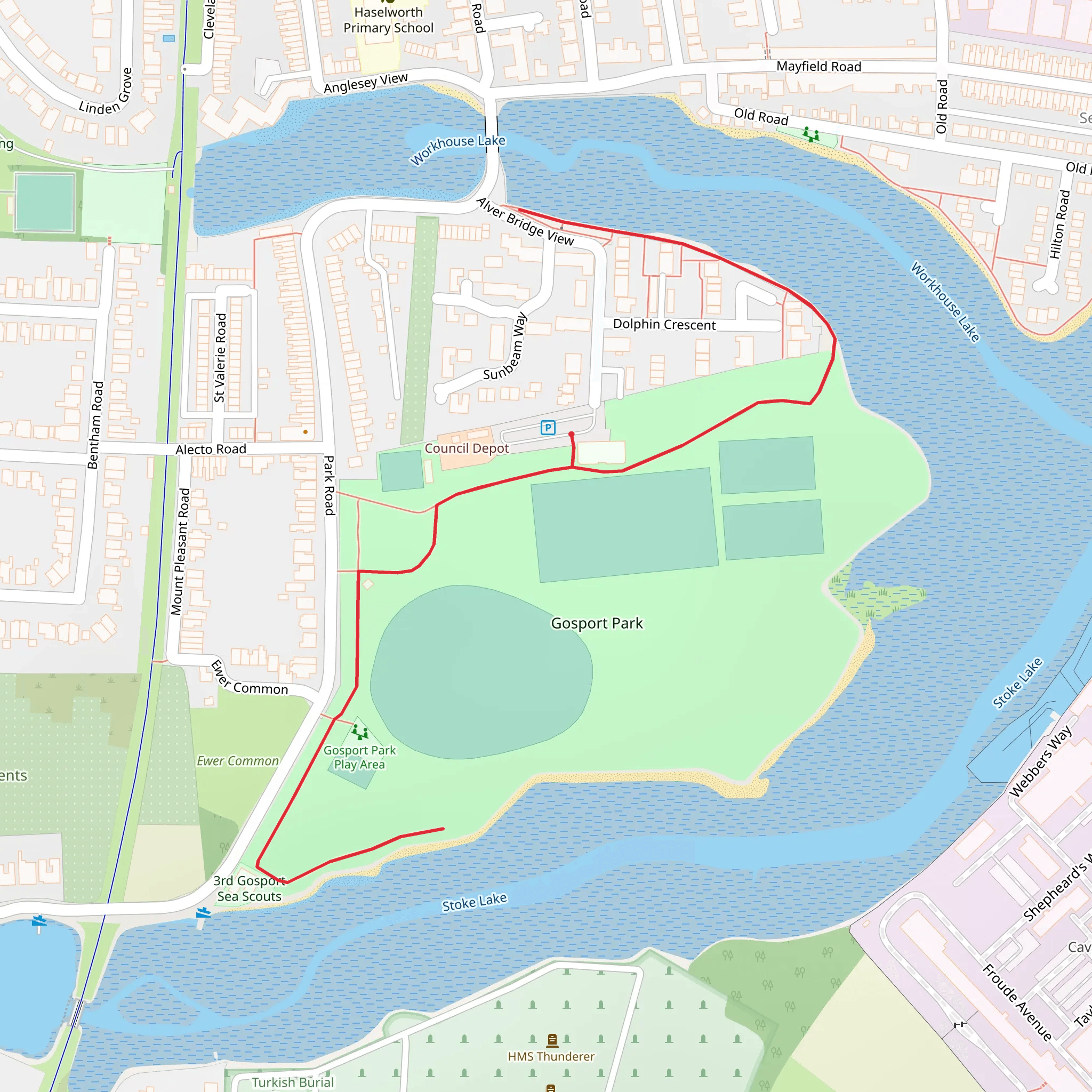 Gosport Park Walk mobile static map