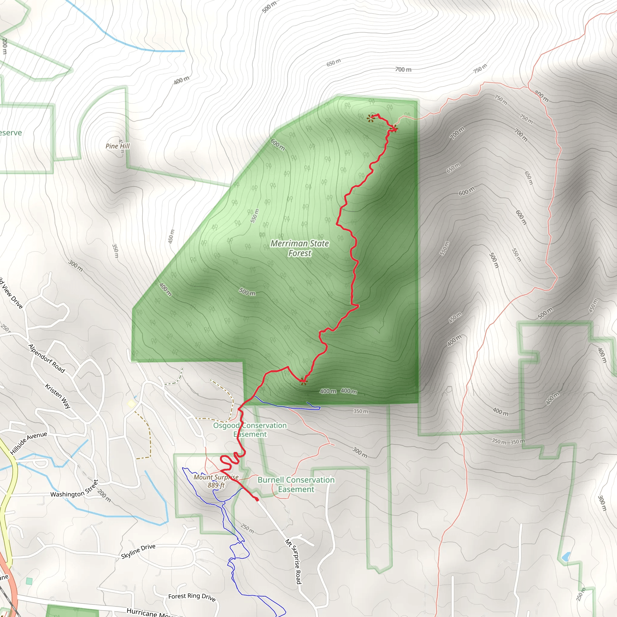 Bartlett Mountain Trail mobile static map
